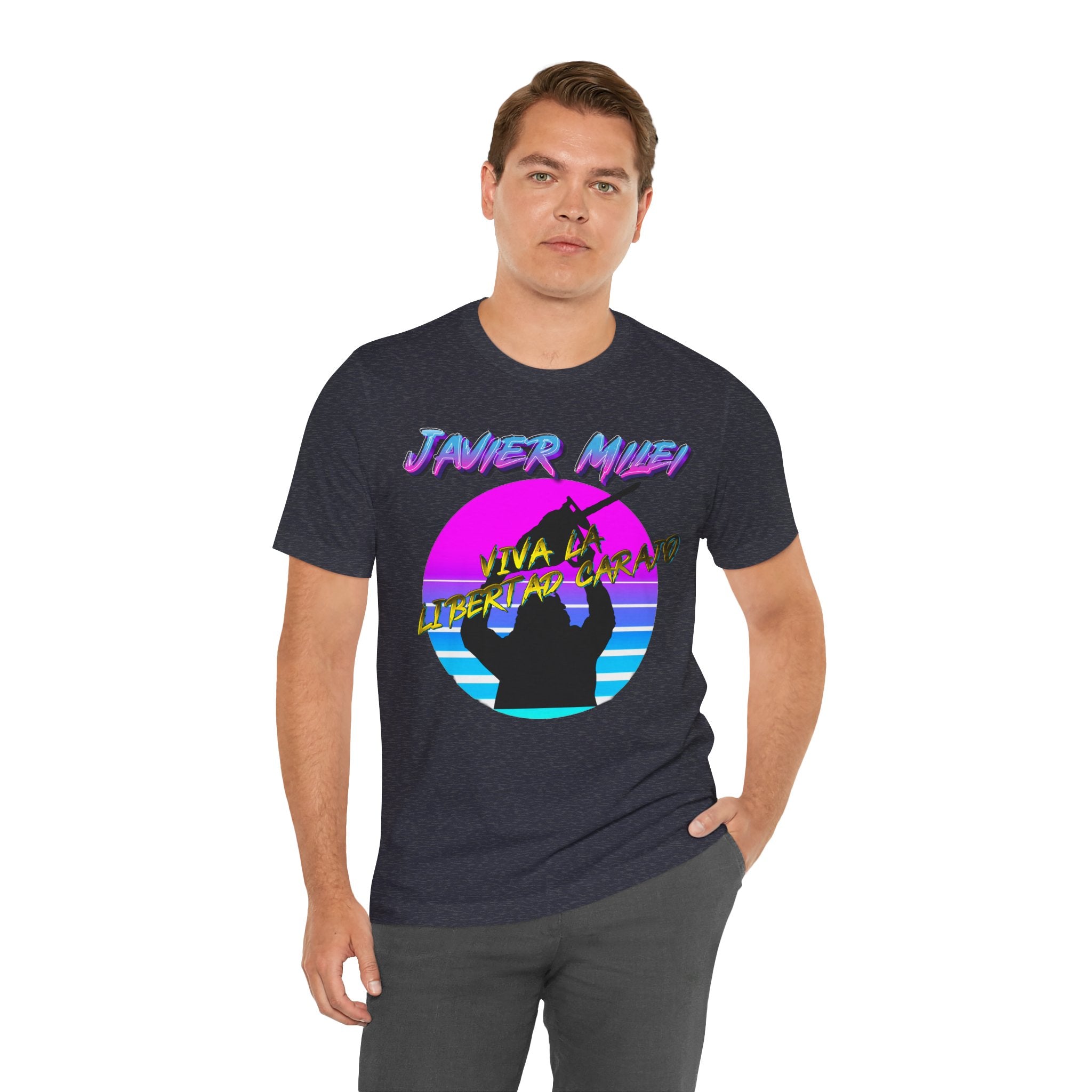 "Chainsaw of Freedom" Javier Milei Synthwave Tee