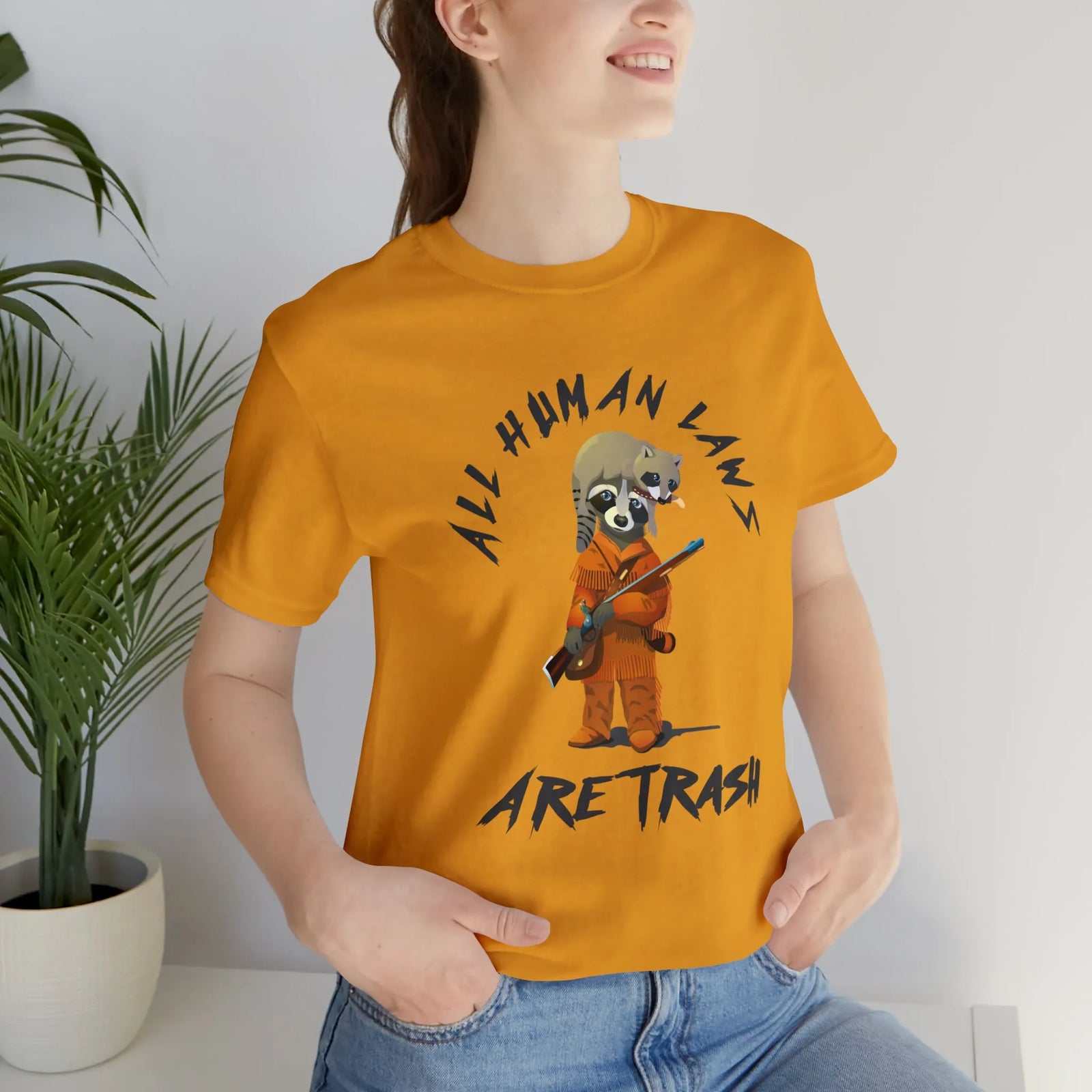All Human Laws Are Trash Raccoon T-Shirt