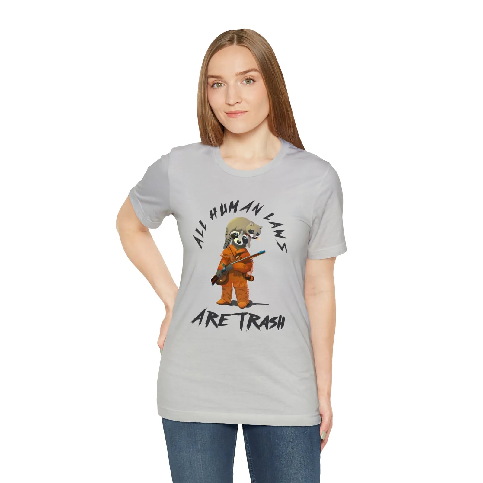 All Human Laws Are Trash Raccoon T-Shirt