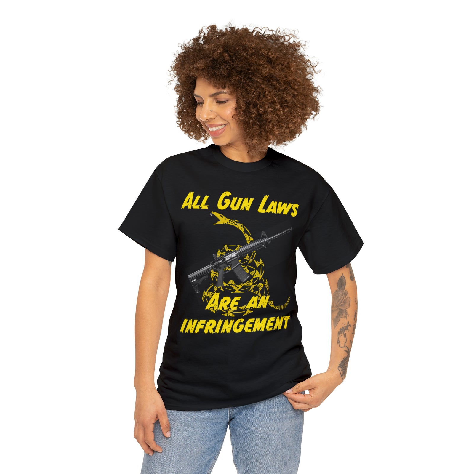 All Gun Rights Are Infringements AR15 Gadsden T-Shirt