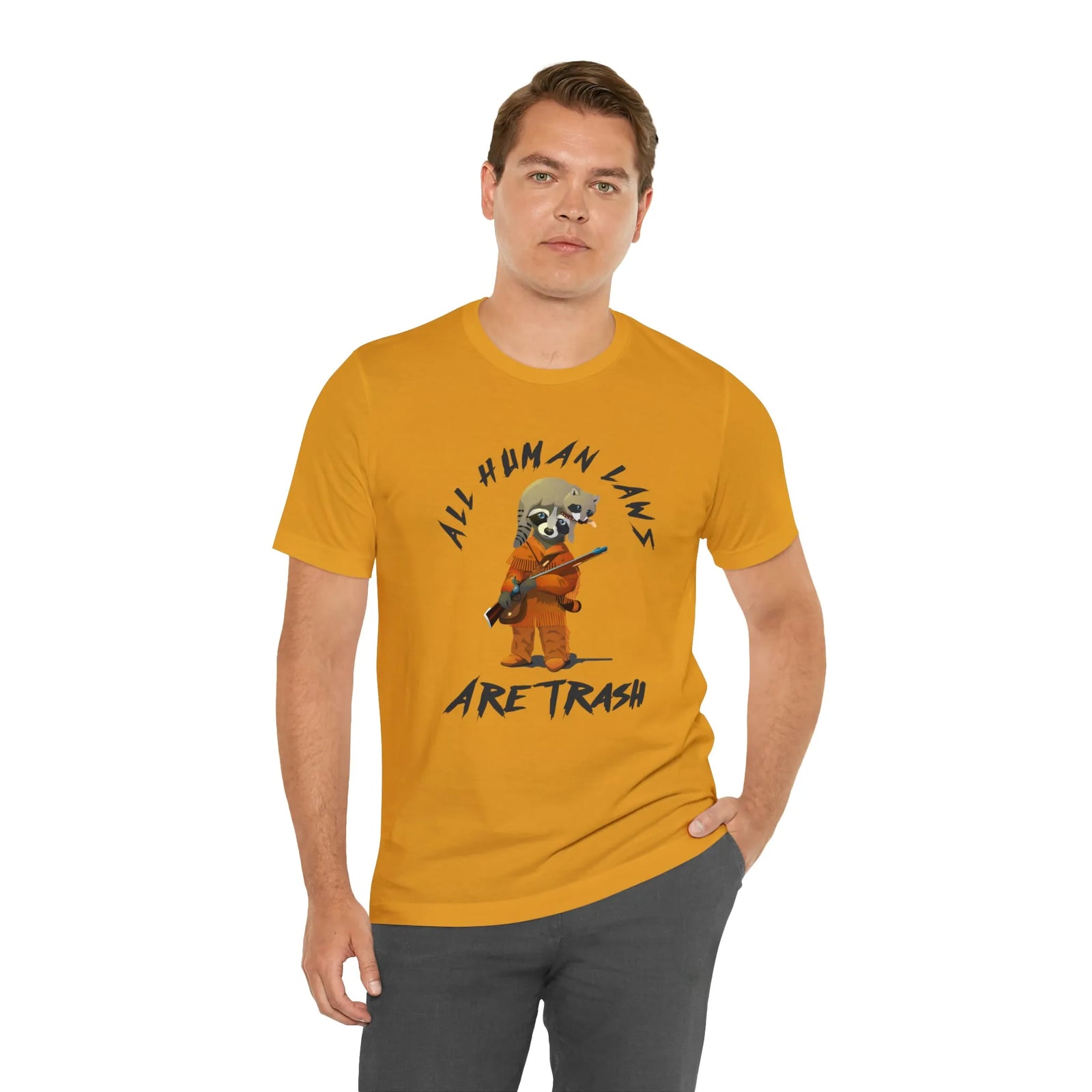 All Human Laws Are Trash Raccoon T-Shirt