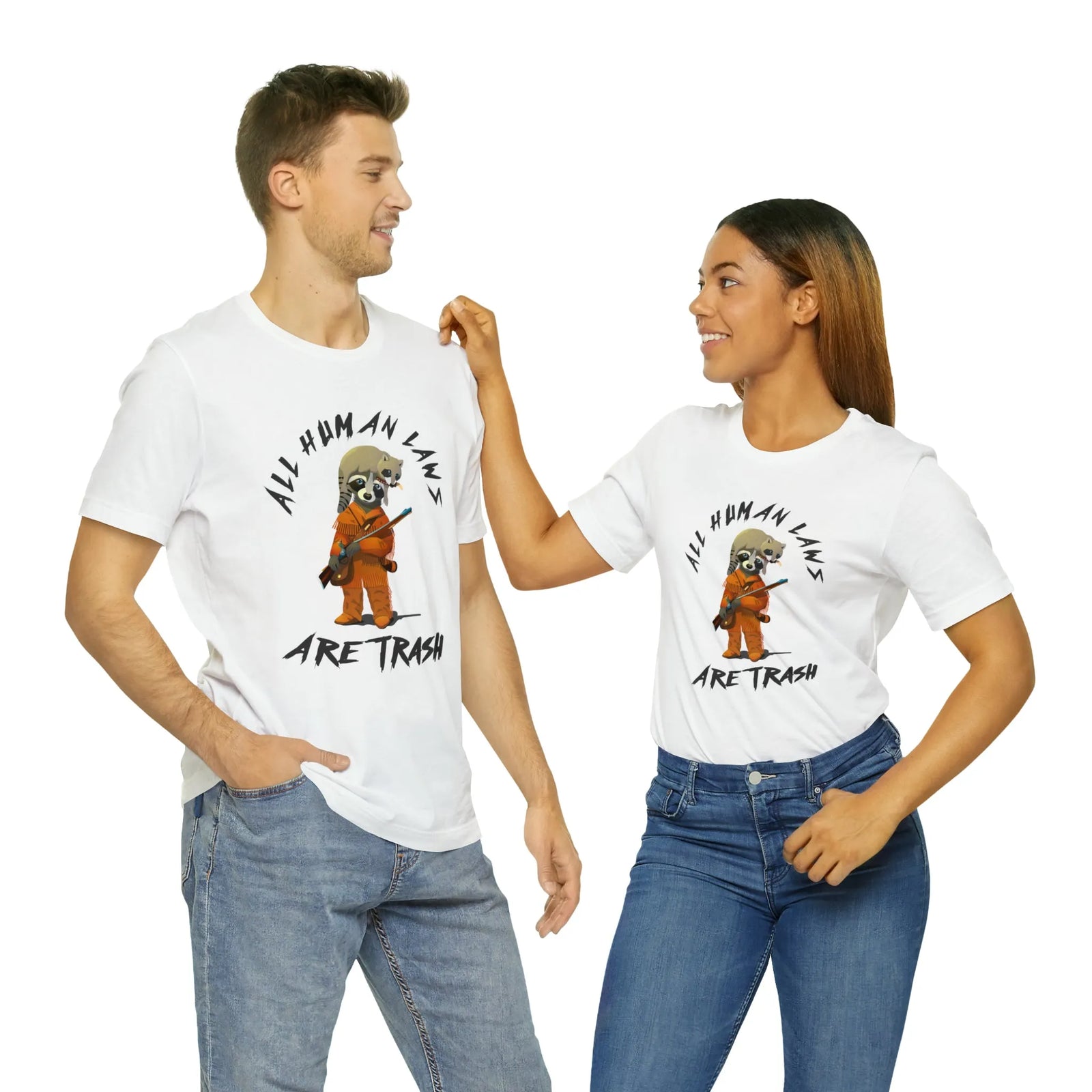 All Human Laws Are Trash Raccoon T-Shirt