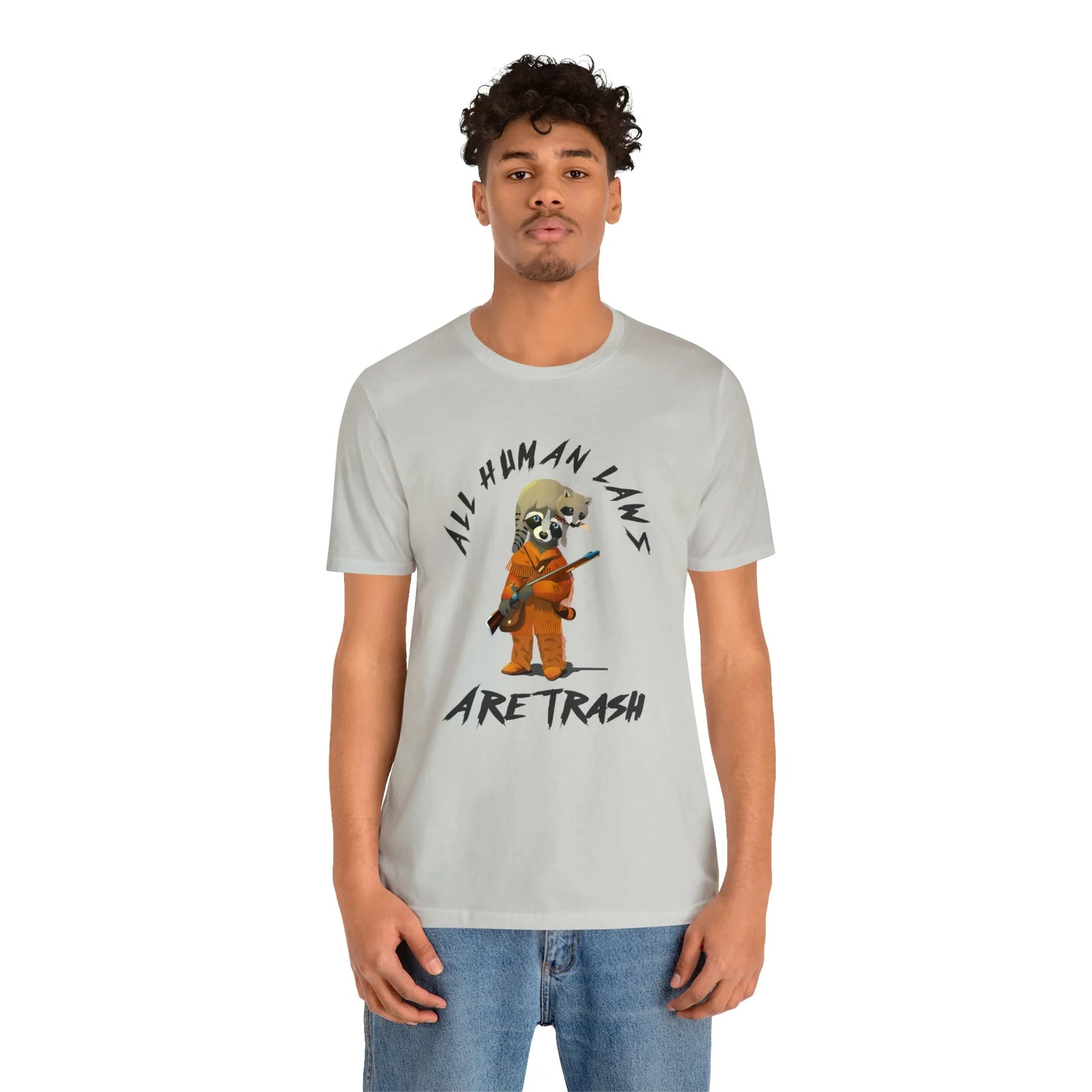 All Human Laws Are Trash Raccoon T-Shirt