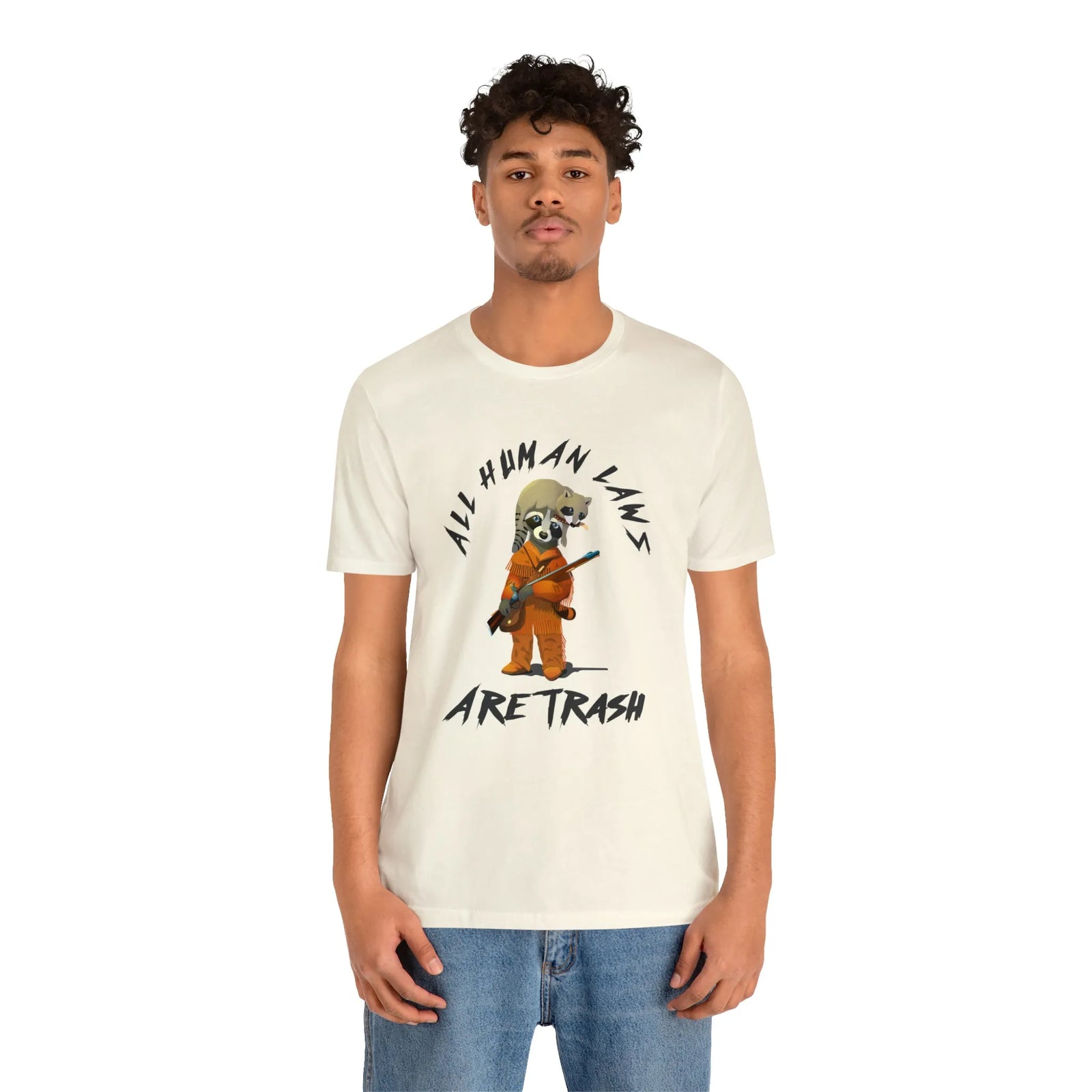 All Human Laws Are Trash Raccoon T-Shirt