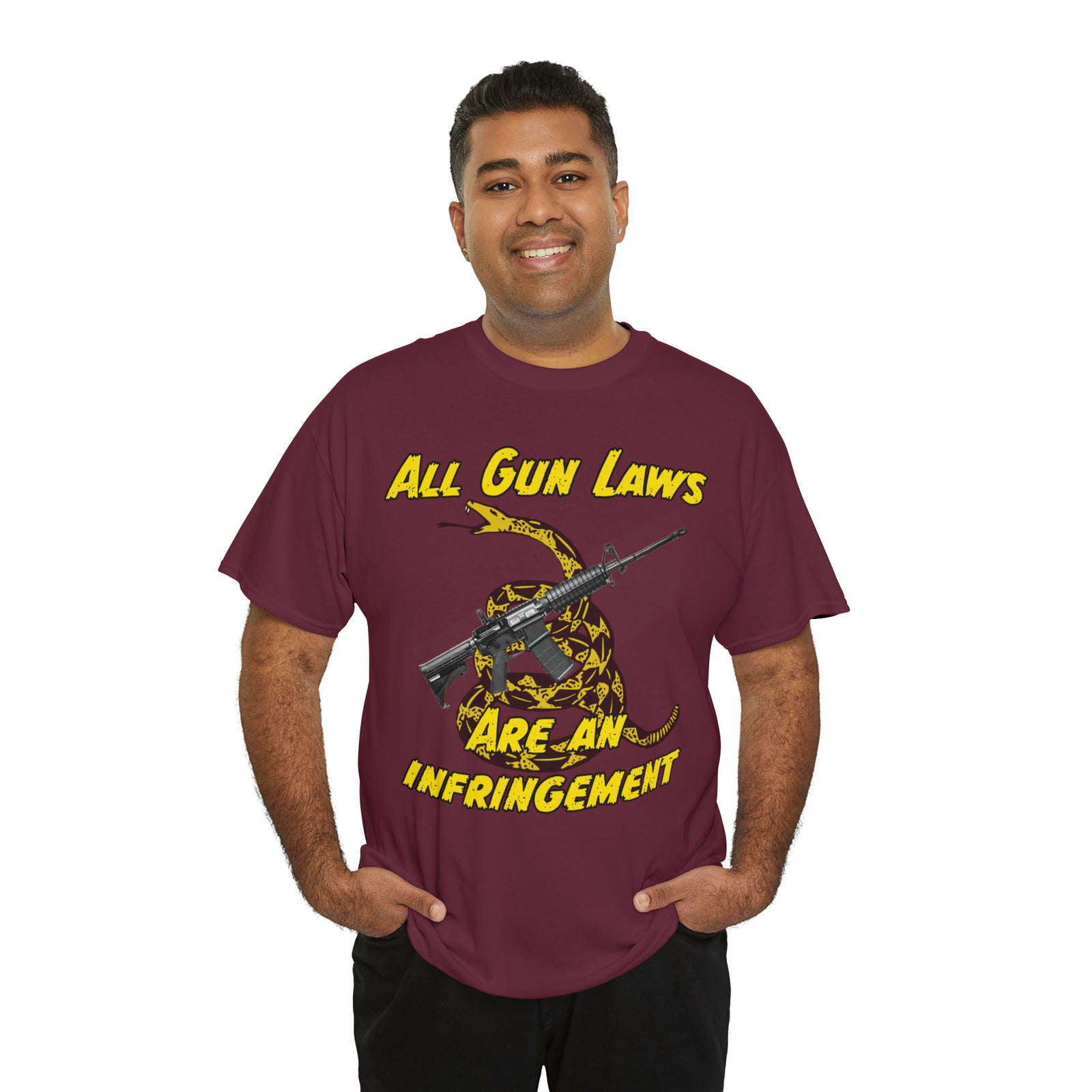 All Gun Rights Are Infringements AR15 Gadsden T-Shirt