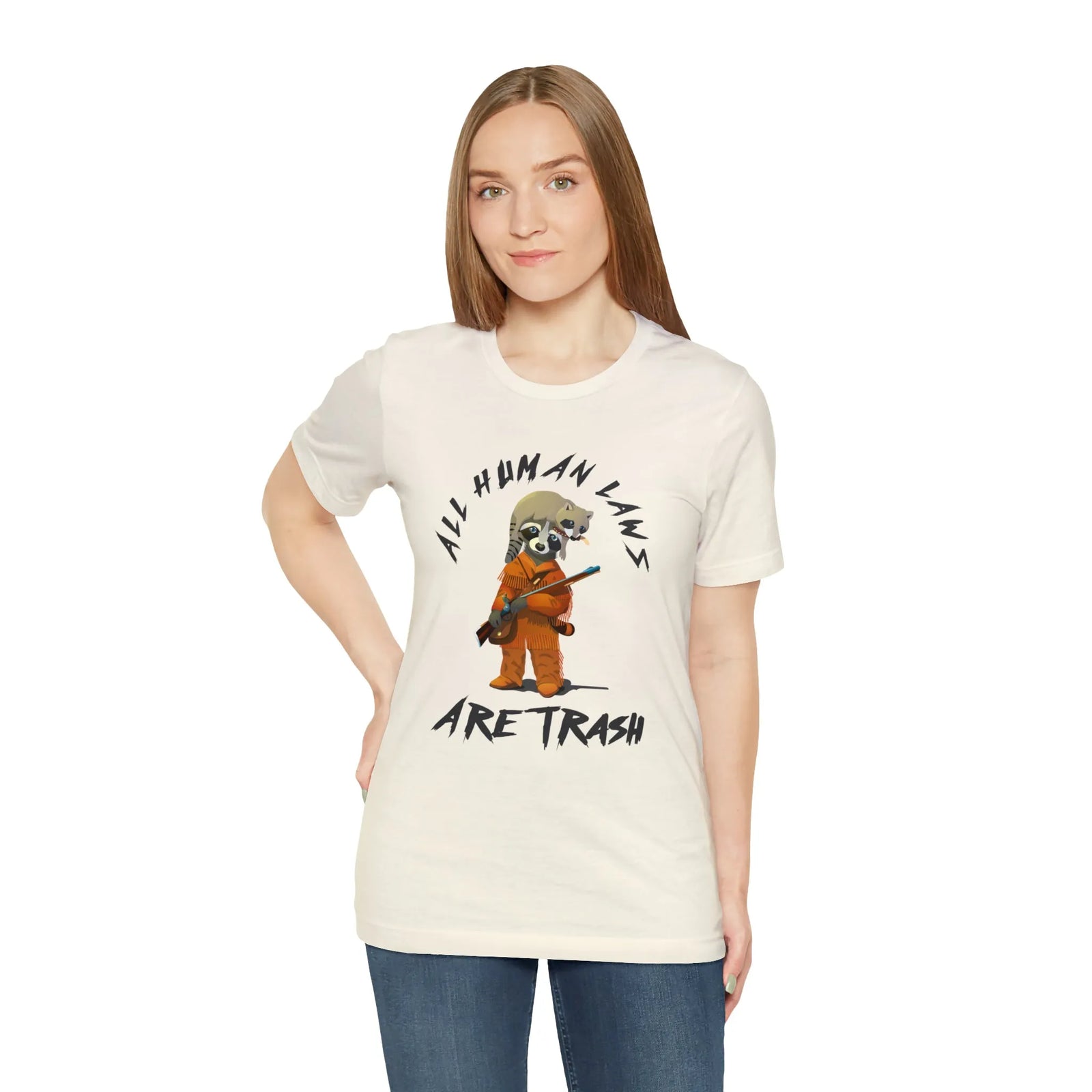 All Human Laws Are Trash Raccoon T-Shirt