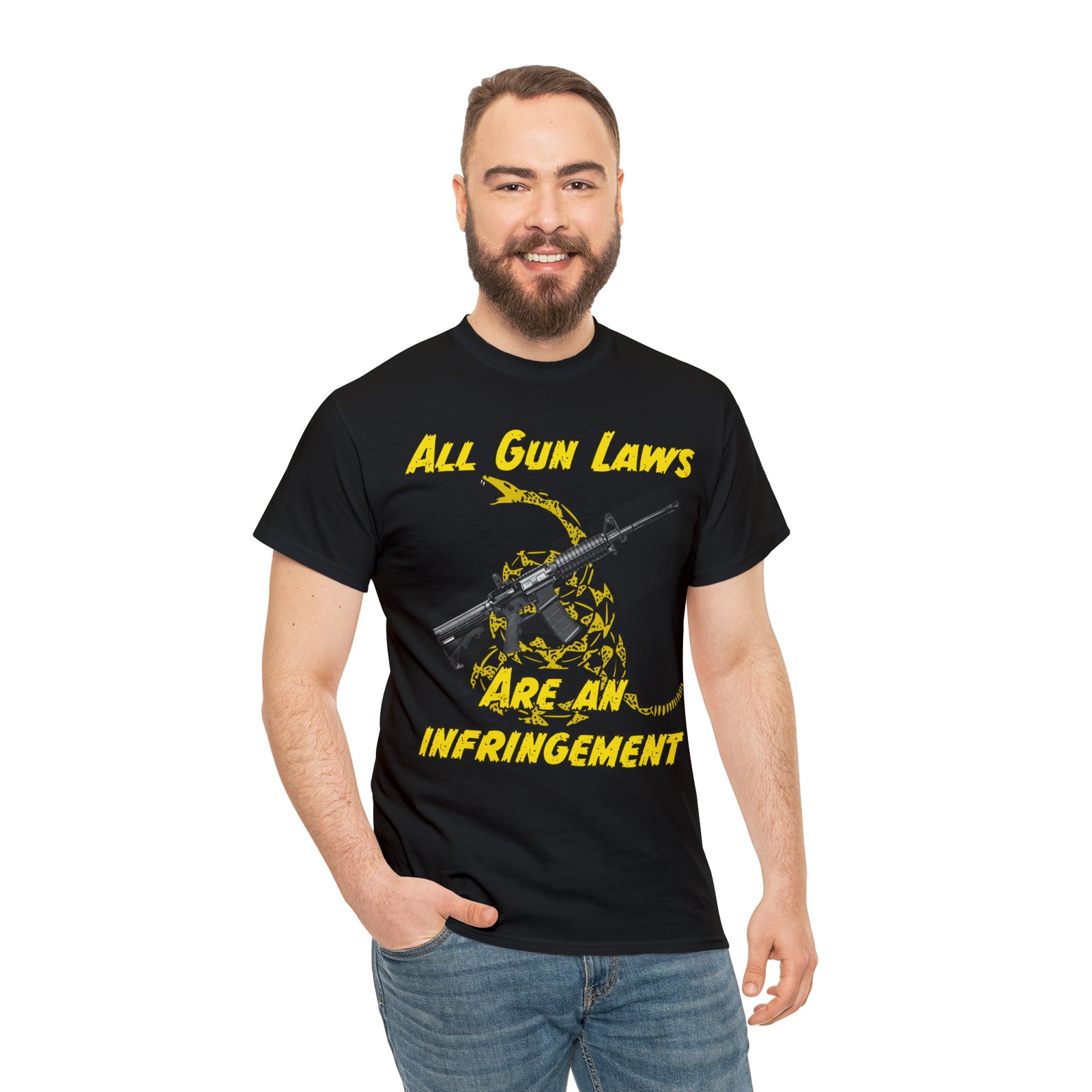 All Gun Rights Are Infringements AR15 Gadsden T-Shirt