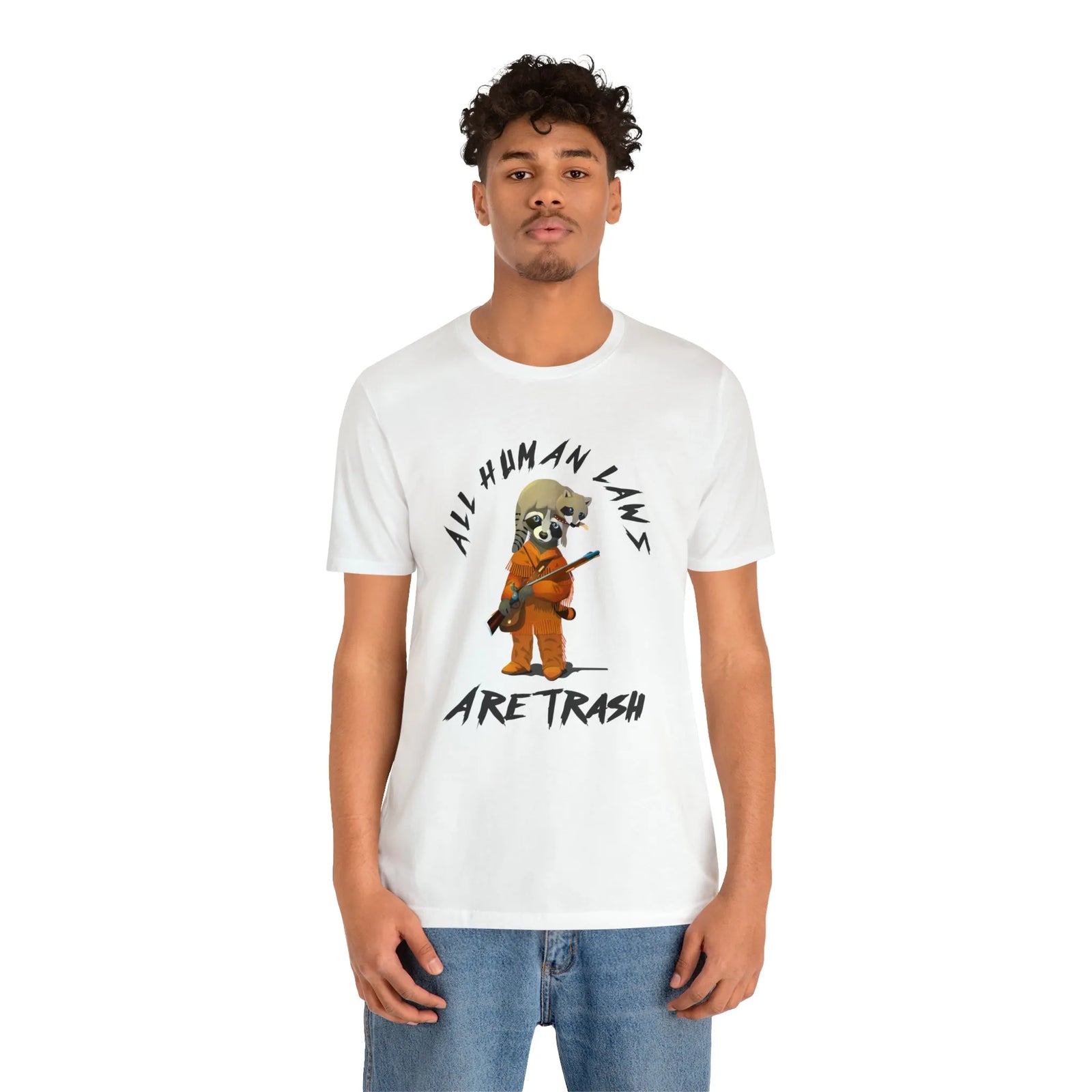 All Human Laws Are Trash Raccoon T-Shirt