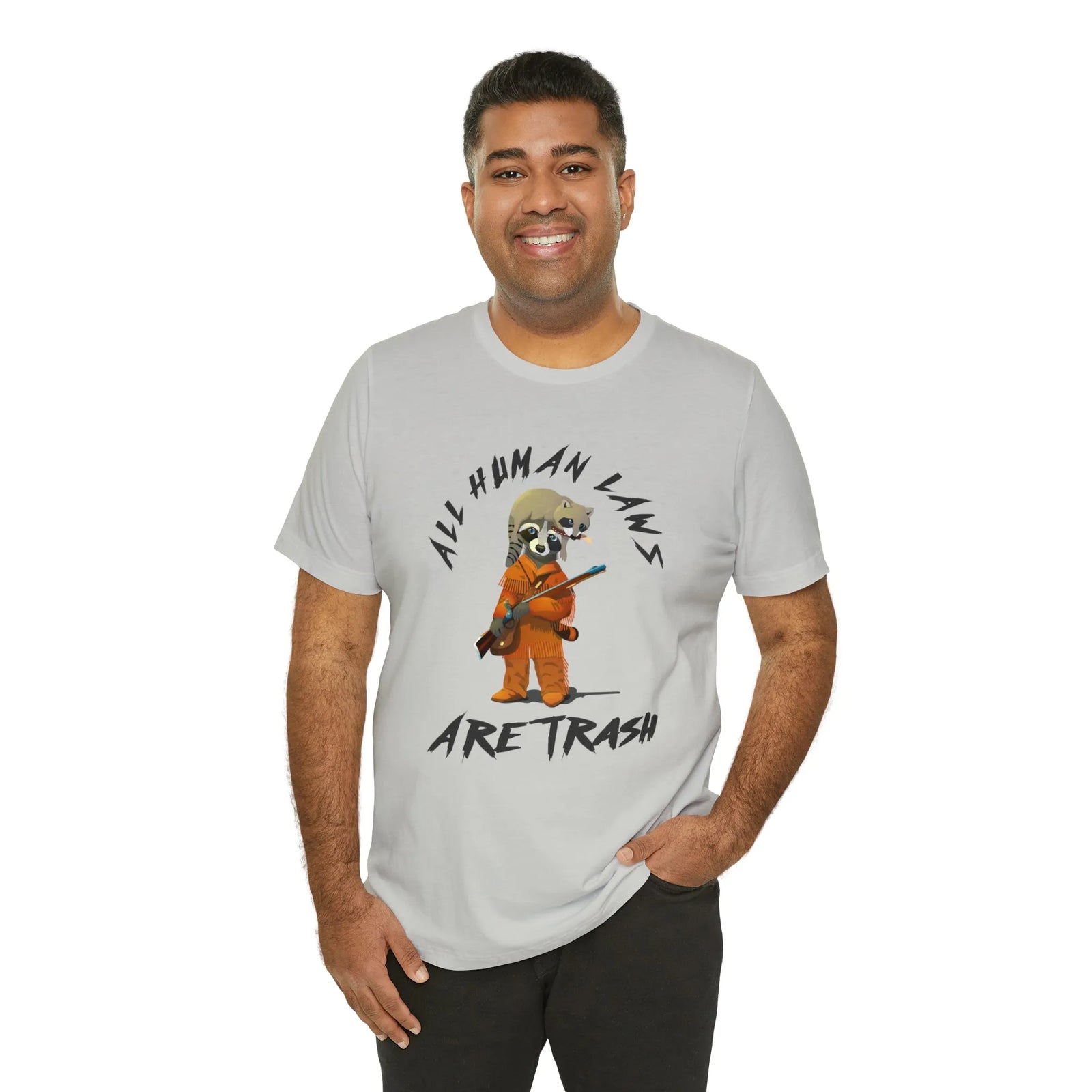 All Human Laws Are Trash Raccoon T-Shirt