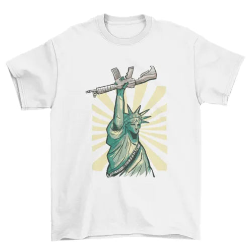 Statue of liberty gun t-shirt