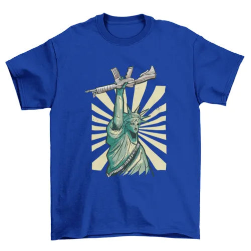 Statue of liberty gun t-shirt