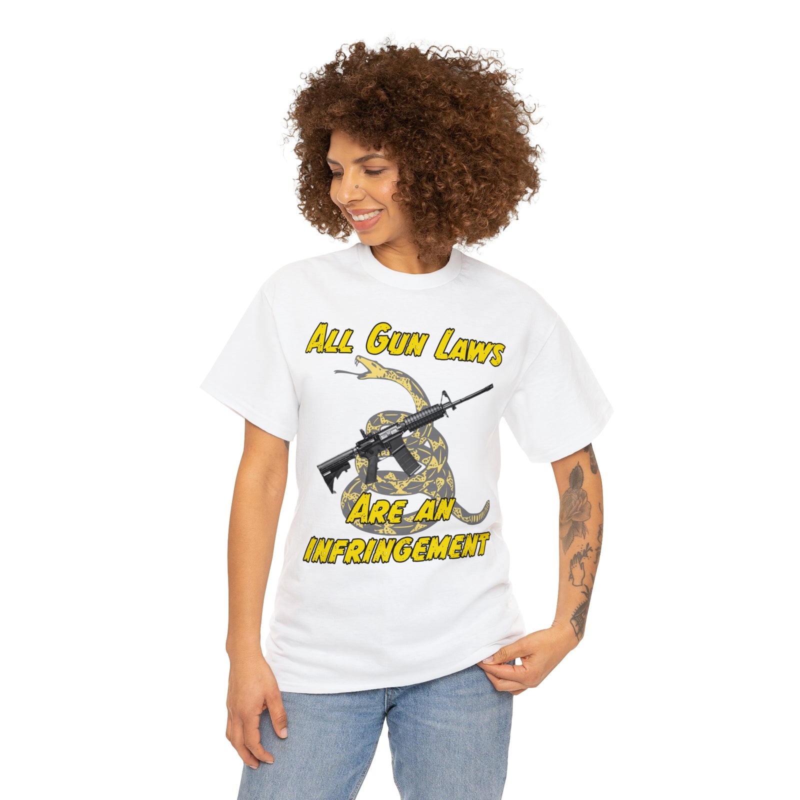All Gun Rights Are Infringements AR15 Gadsden T-Shirt