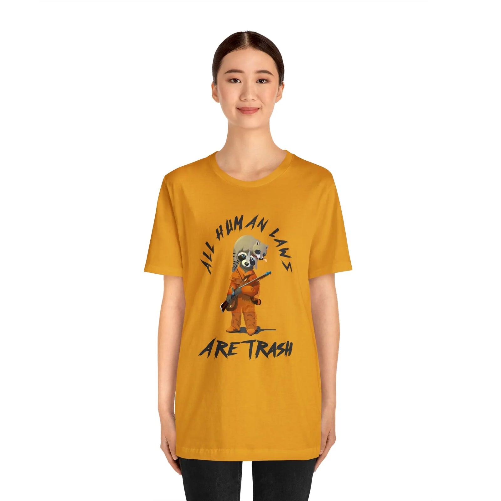 All Human Laws Are Trash Raccoon T-Shirt
