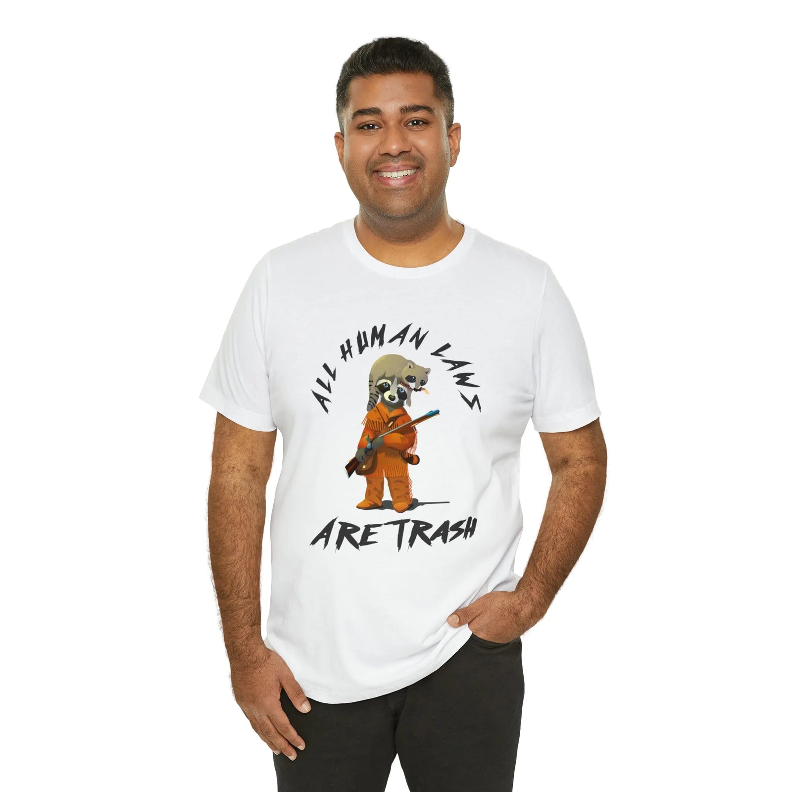 All Human Laws Are Trash Raccoon T-Shirt