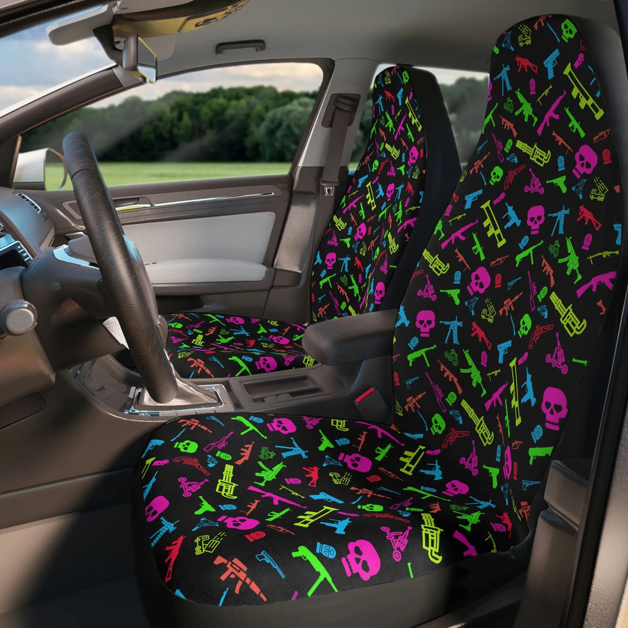 "Armed and Comfy" Car Seat Covers