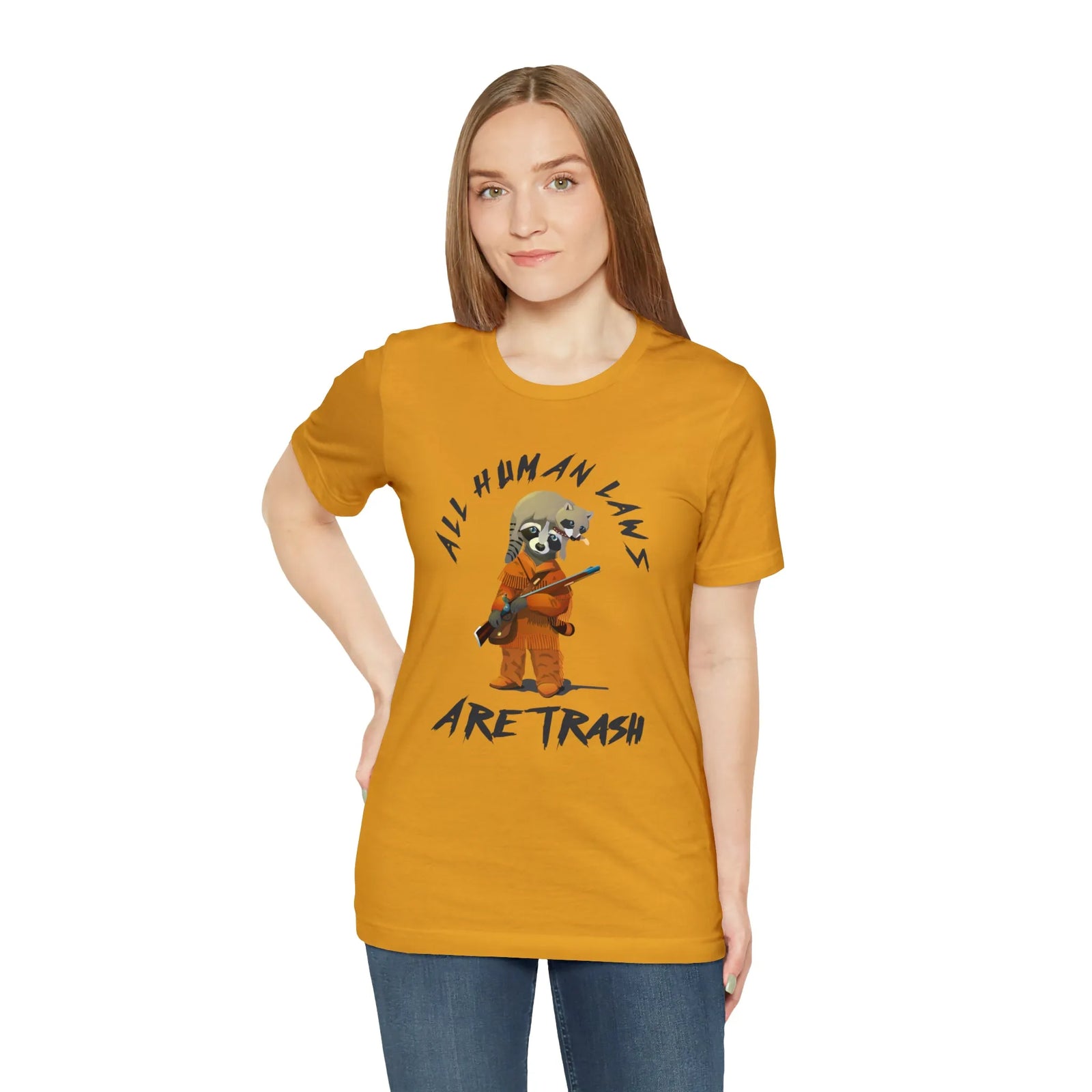 All Human Laws Are Trash Raccoon T-Shirt