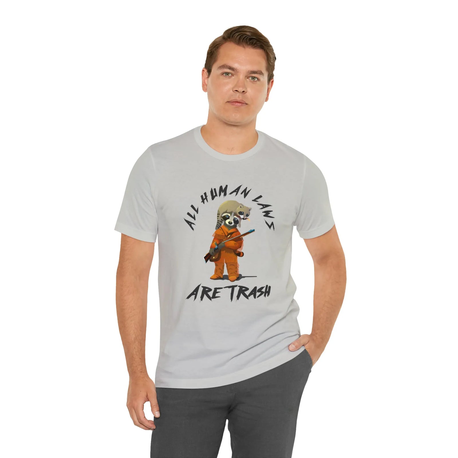 All Human Laws Are Trash Raccoon T-Shirt