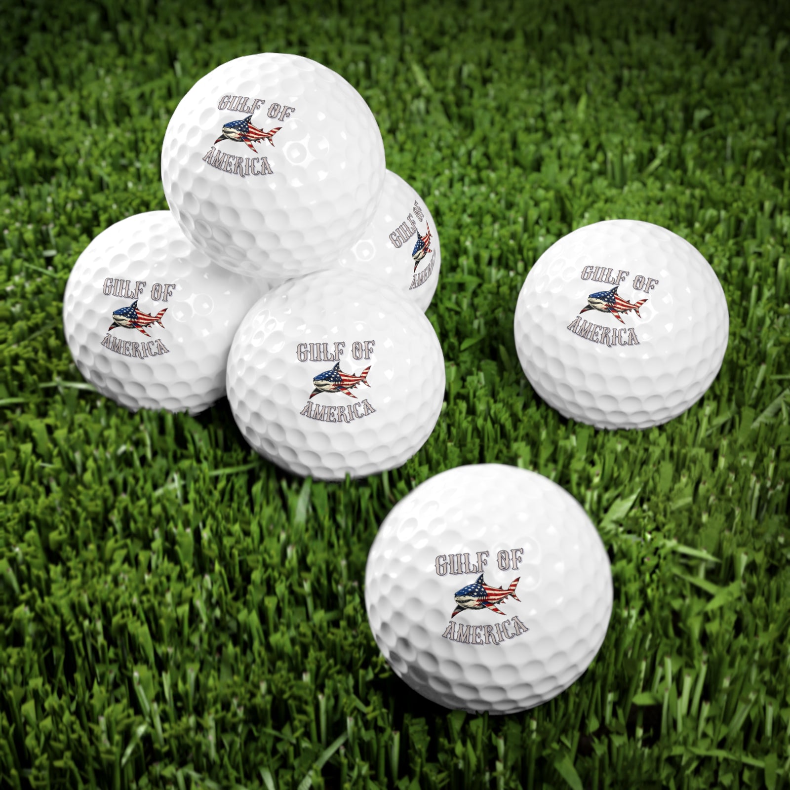 Gulf of America Tiger Shark Golf Balls, 6pcs