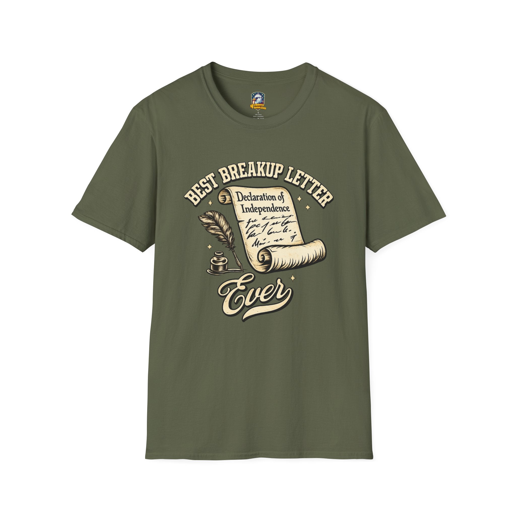 T-Shirt — "Best Breakup Letter Ever" Declaration of Independence Vintage Graphic Tee - 4LibertyShop.com