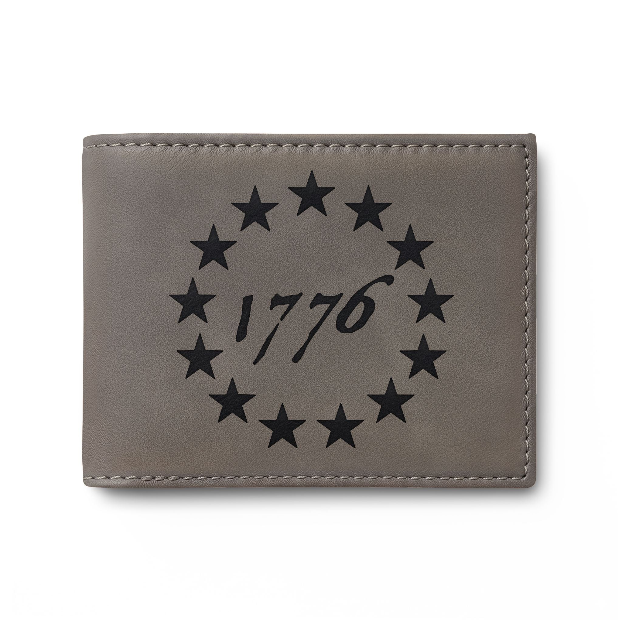 Bi-Fold Wallet – 1776 Betsy Ross Stars Leather Wallet