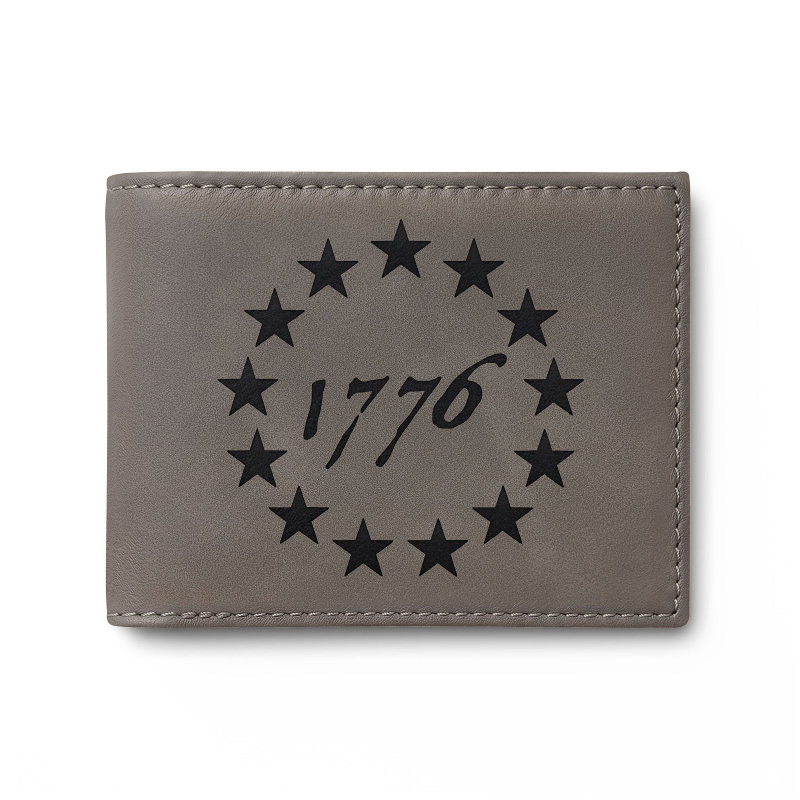Bi-Fold Wallet – 1776 Betsy Ross Stars Leather Wallet
