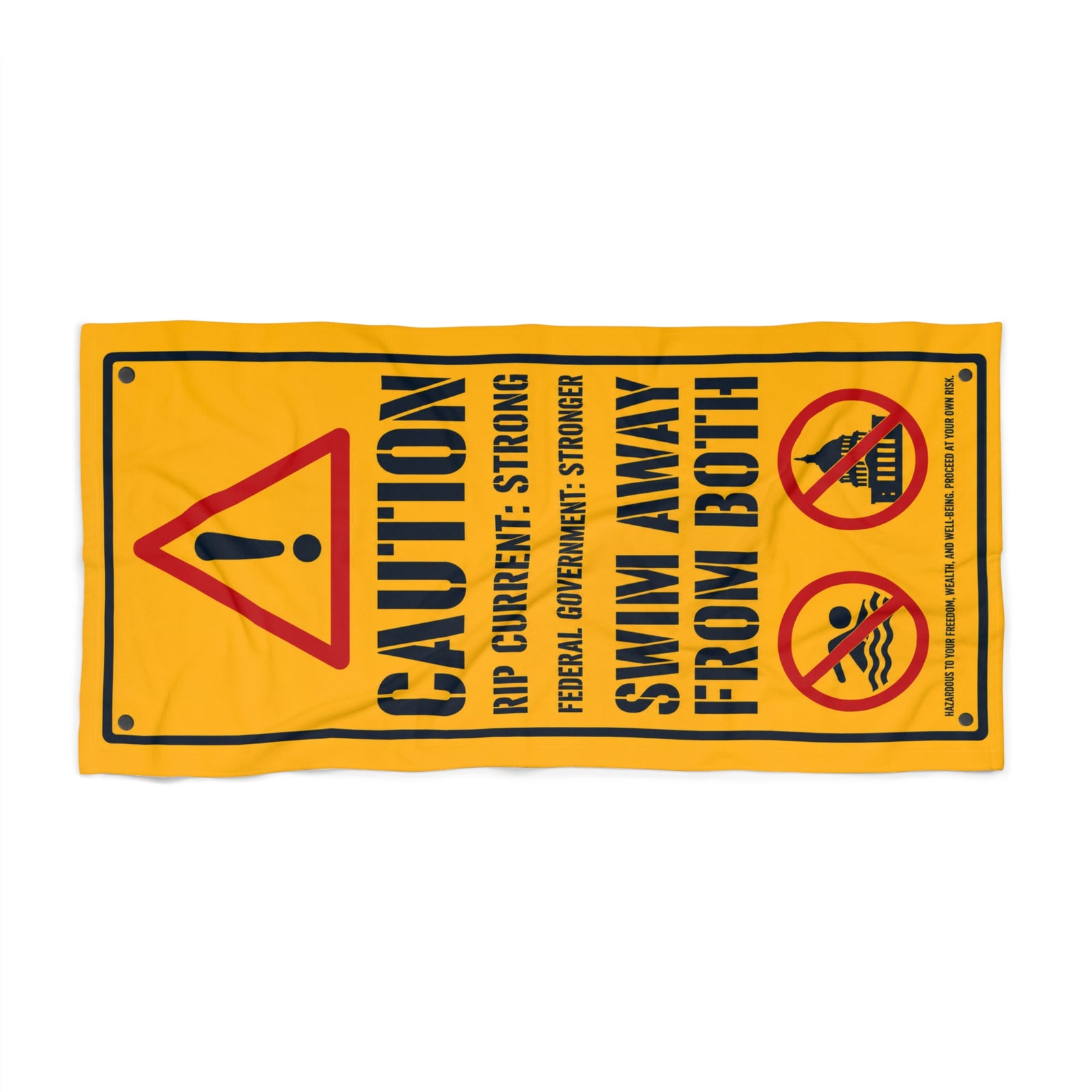 Caution: Federal Government Beach Towel - 4LibertyShop.com