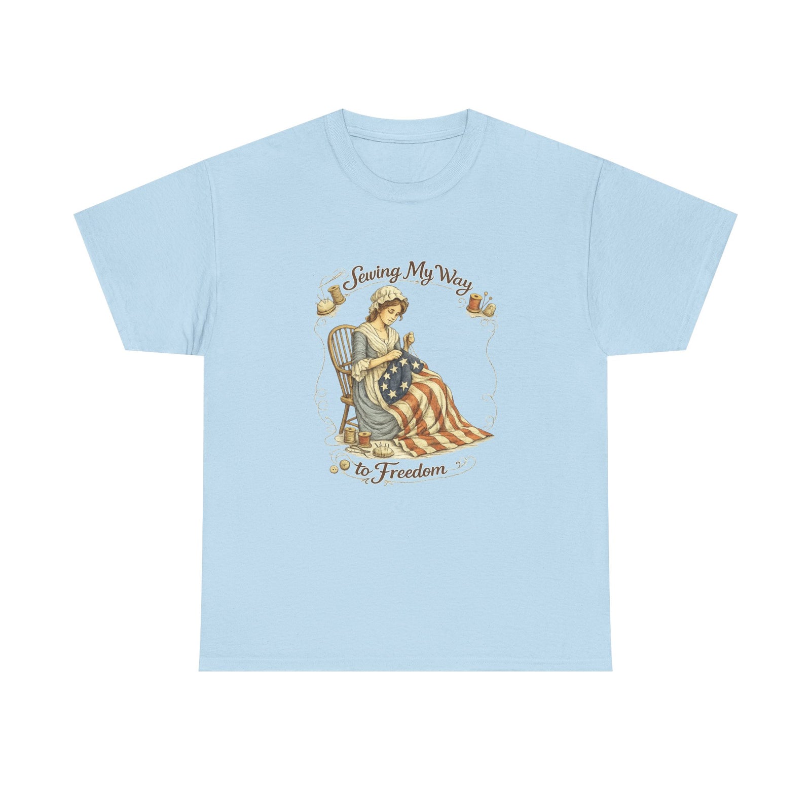 Patriotic 'Sewing My Way to Freedom' Tee - 4LibertyShop.com