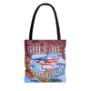 Walton & Johnson: Gulf of America Shark Tote Bag - 4LibertyShop.com