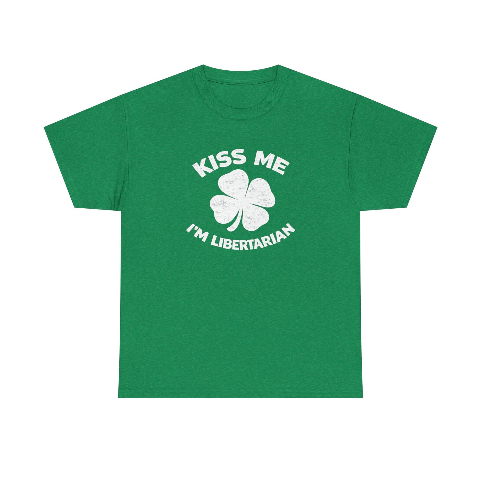 Kiss Me I'm Libertarian T-Shirt — St. Patrick's Day Shamrock Political Tee - 4LibertyShop.com