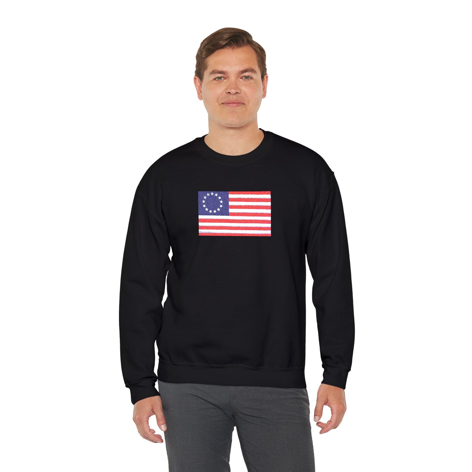 Betsy Ross Flag Embroidered Sweater