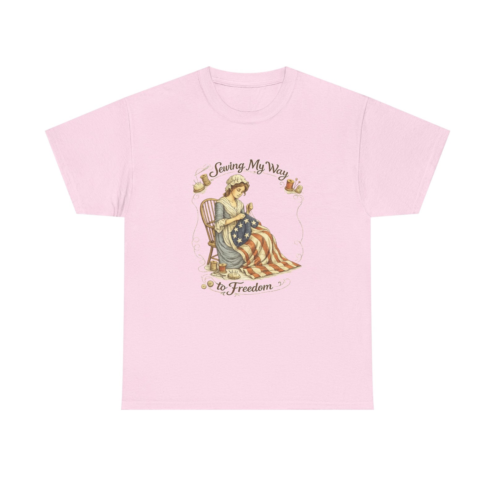 Patriotic 'Sewing My Way to Freedom' Tee - 4LibertyShop.com