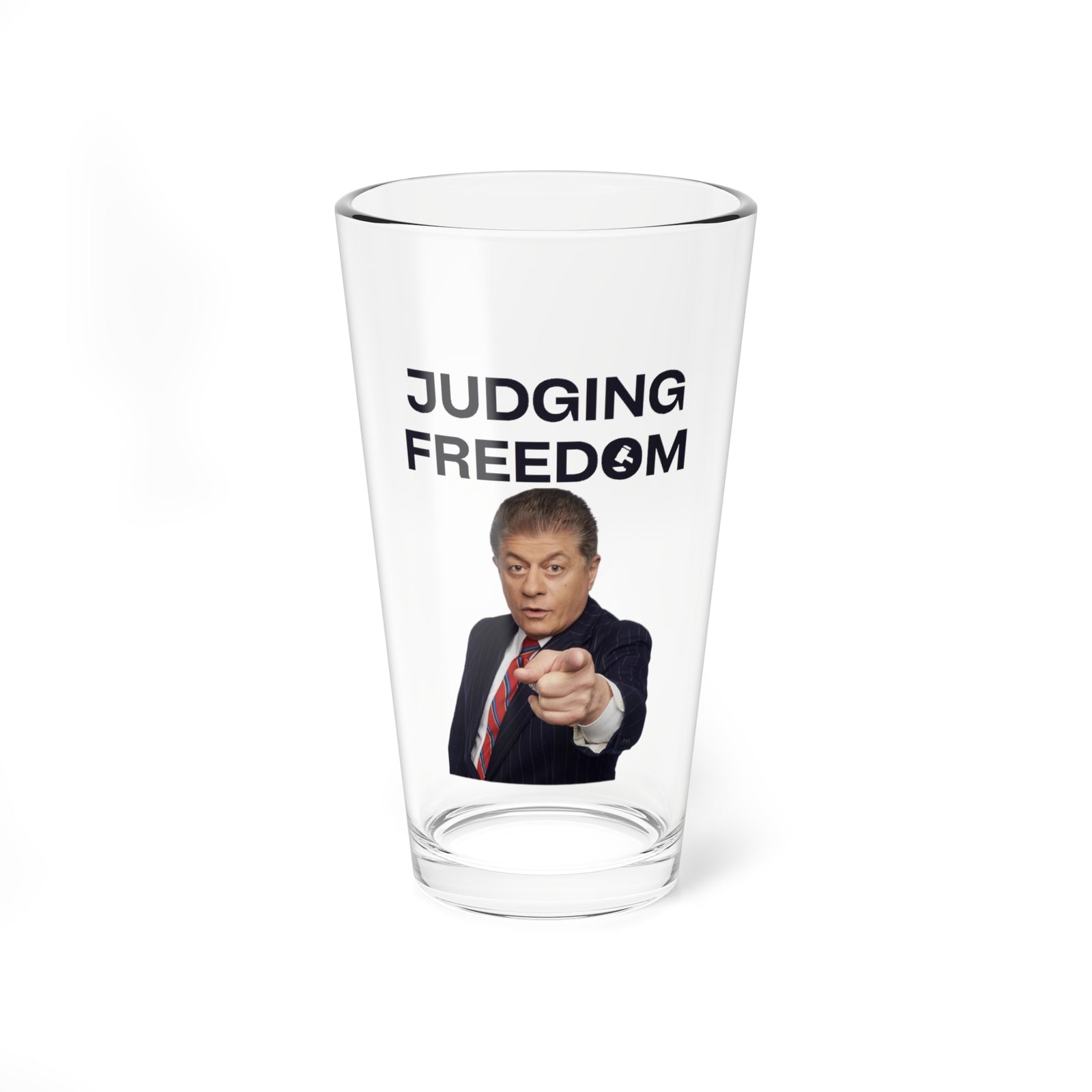 Judge Nap: Judge Napolitano Judging Freedom Glass, 16oz