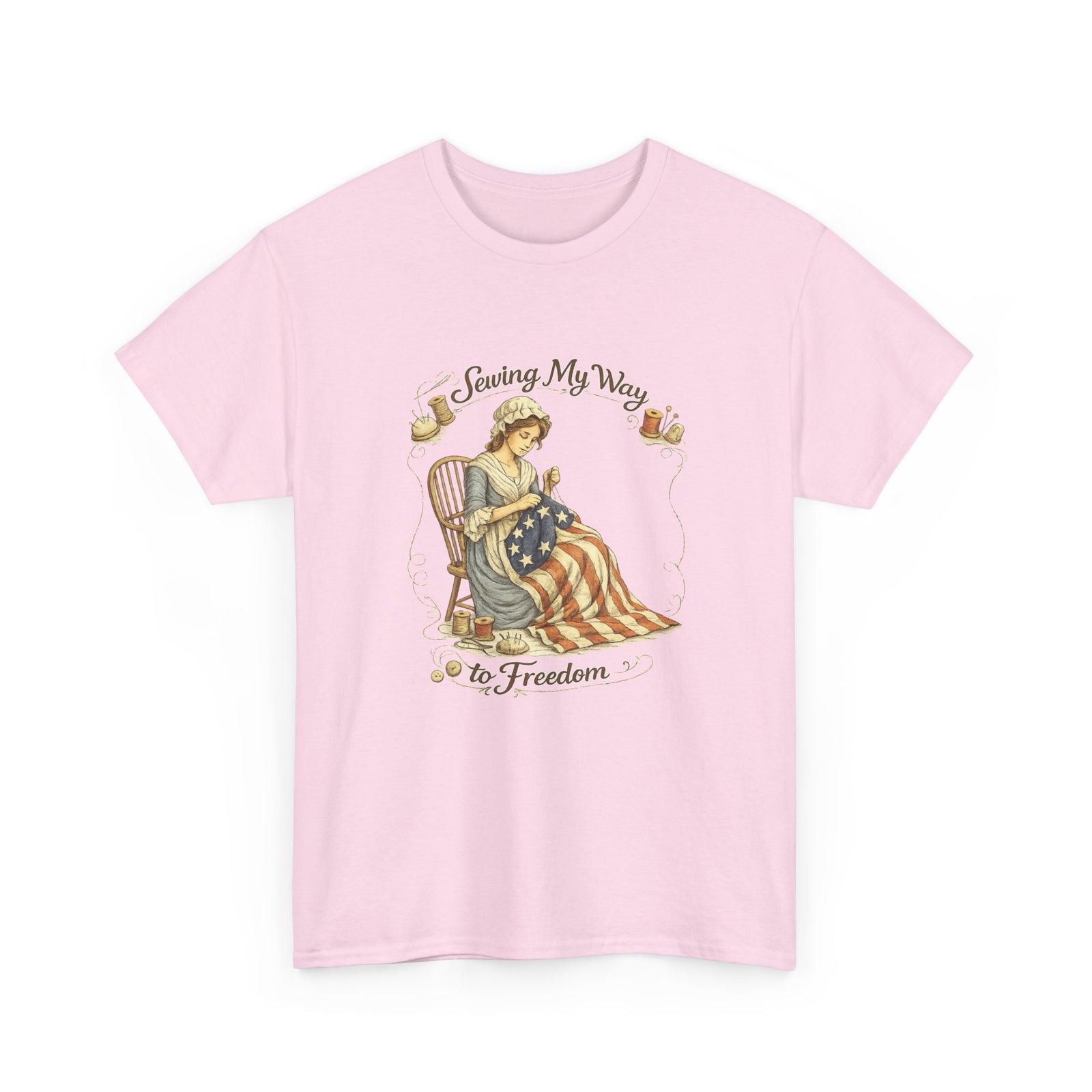 Patriotic 'Sewing My Way to Freedom' Tee - 4LibertyShop.com