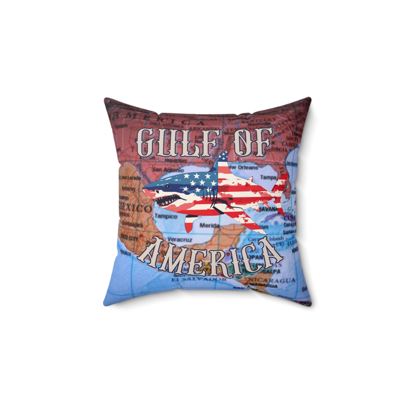 Culturama: Gulf of America Shark Square Pillow