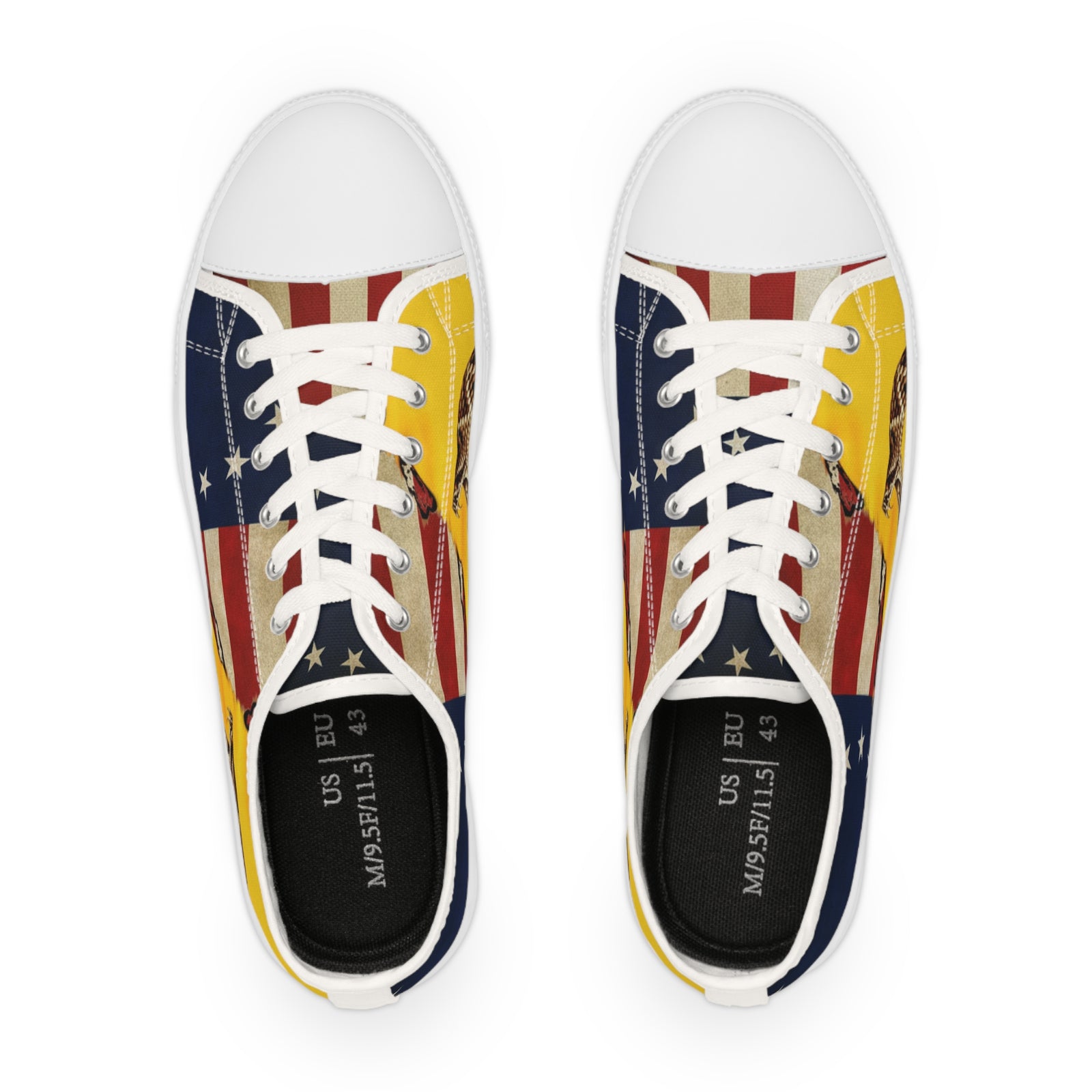 Liberty Tonight - Patriotic Betsy Ross Gadsden Snake Vintage Flag Low Top Sneakers - 4LibertyShop.com