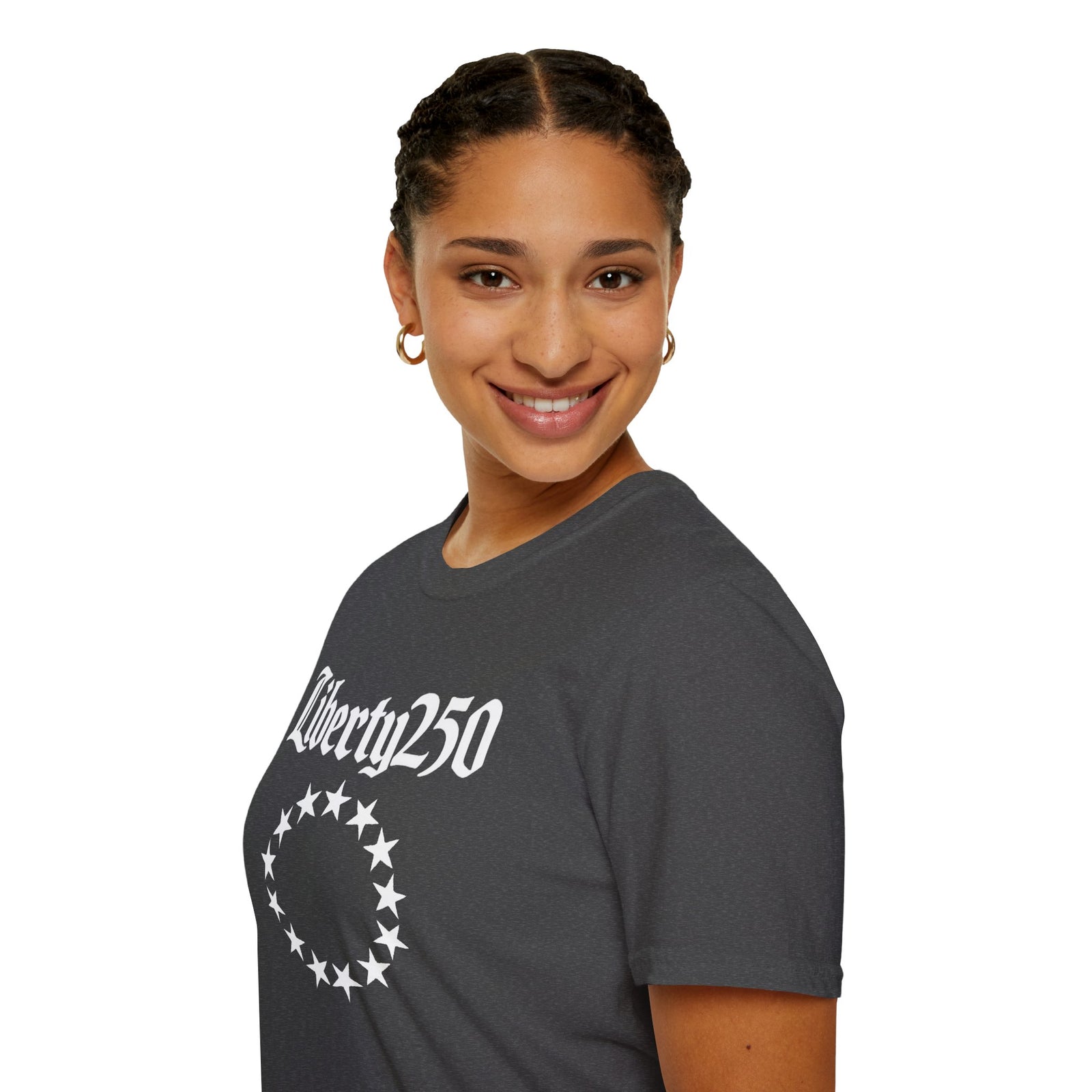 Liberty250 T-Shirt — Vintage Betsy Ross Star Circle Patriotic Tee - 4LibertyShop.com