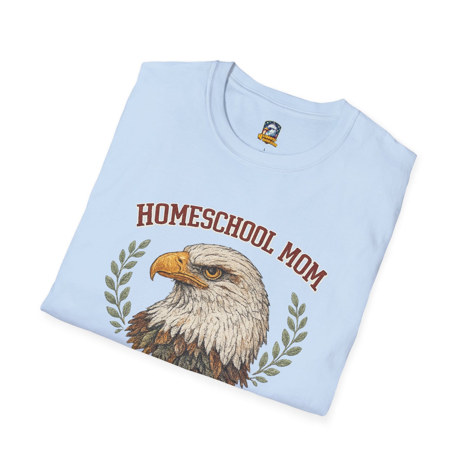 Homeschool Workshop — Homeschool Mom T-Shirt — Eagle Graphic Tee for Proud Homeschooling Moms