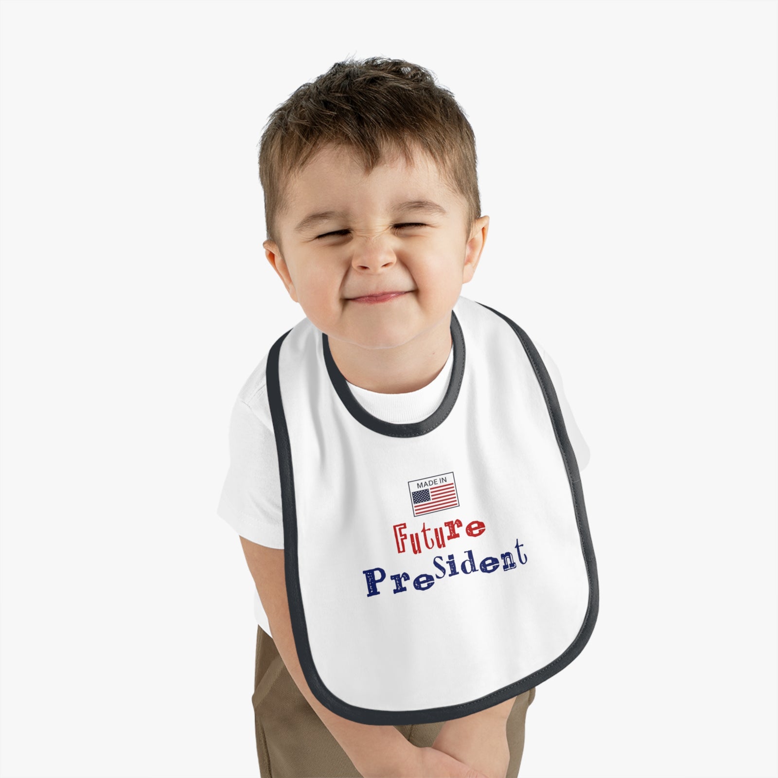 Future President Baby Contrast Trim Jersey Bib