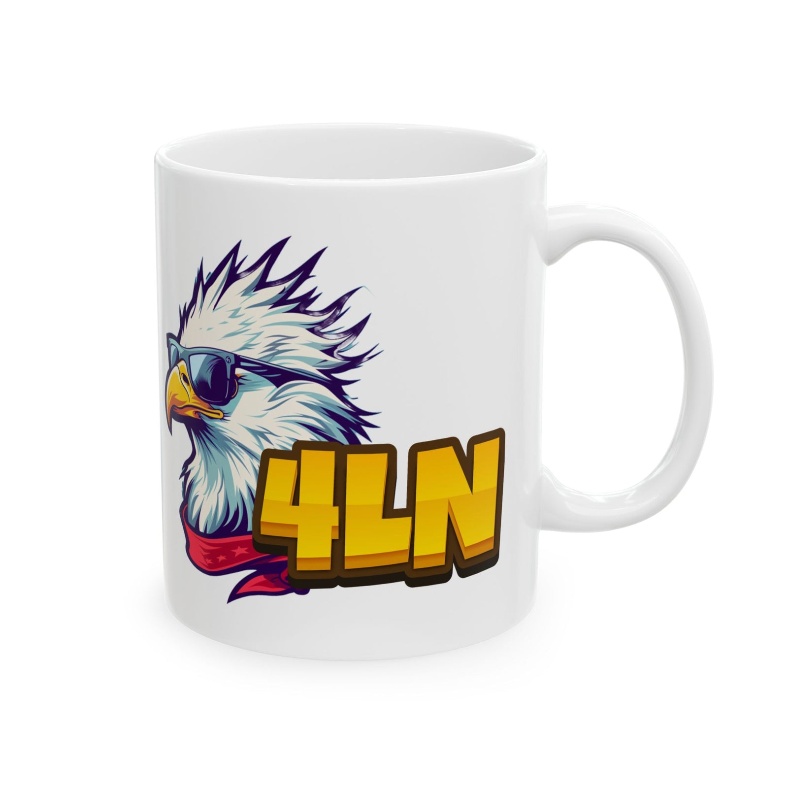 4Liberty Network Patriotic Eagle Mug – Cool Sunglasses Bald Eagle Ceramic Coffee Cup (11oz, 15oz) - 4LibertyShop.com