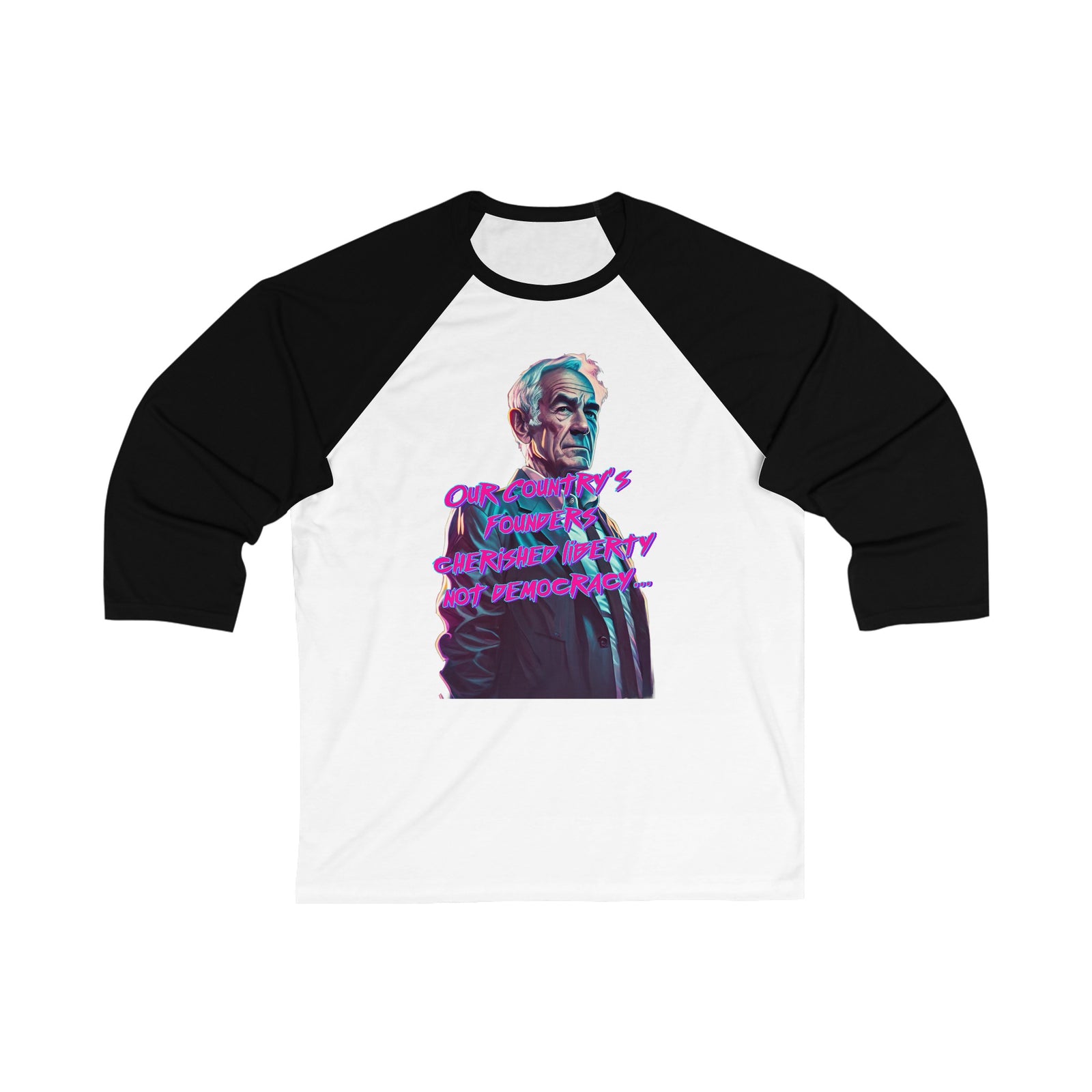 Old Man Liberty Synthwave Baseball Tee