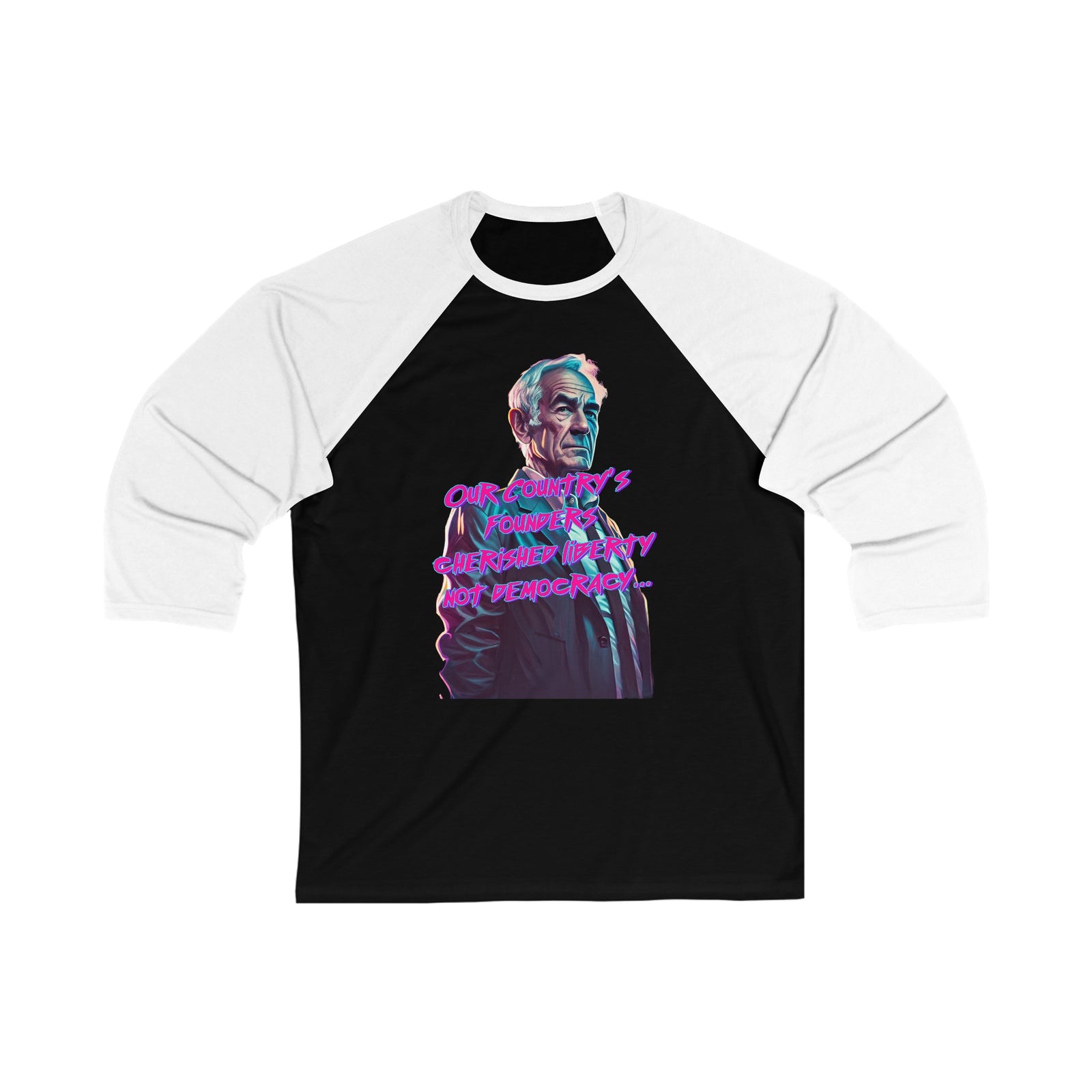 Old Man Liberty Synthwave Baseball Tee