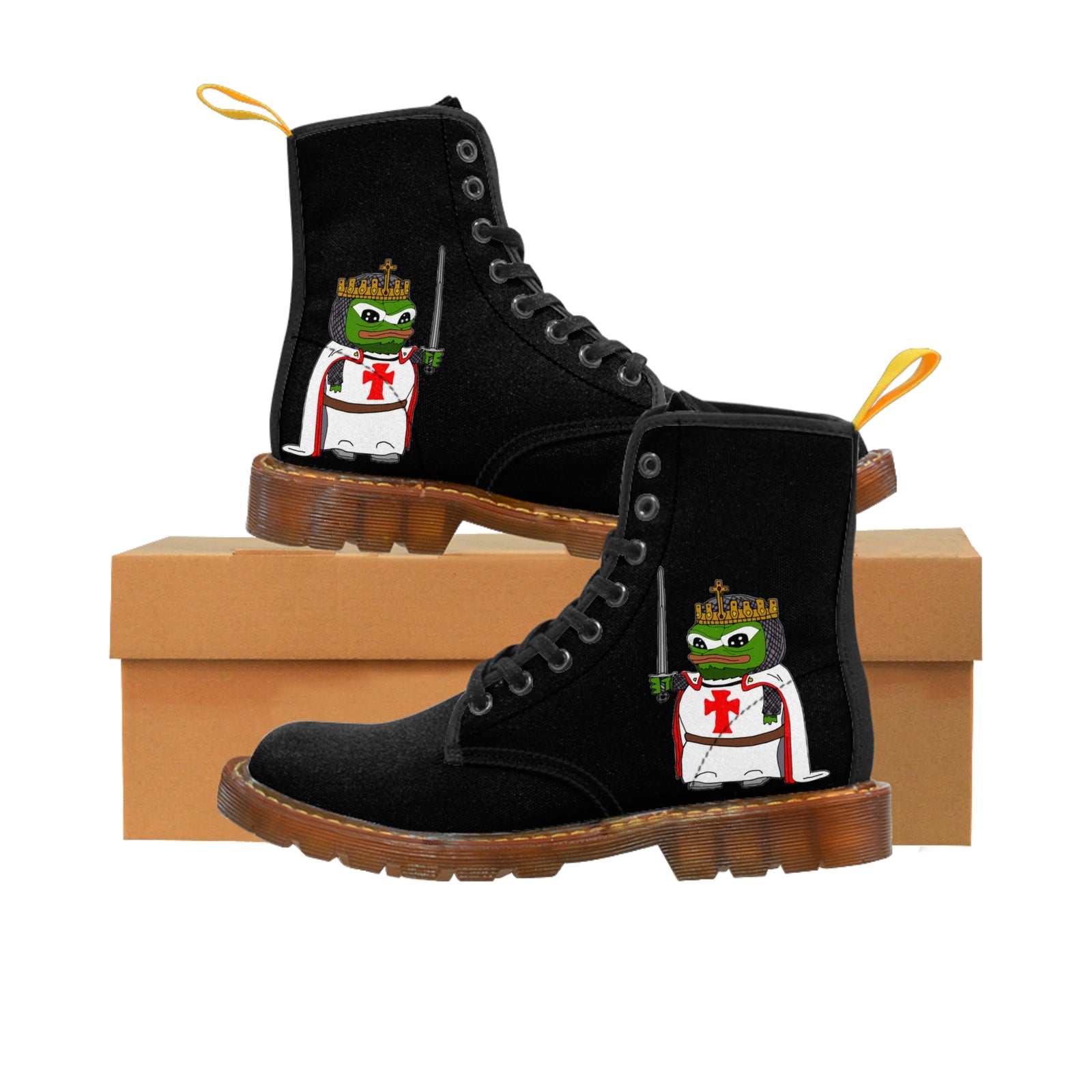 Pepe The Frogsader Knight Men's Canvas Boots
