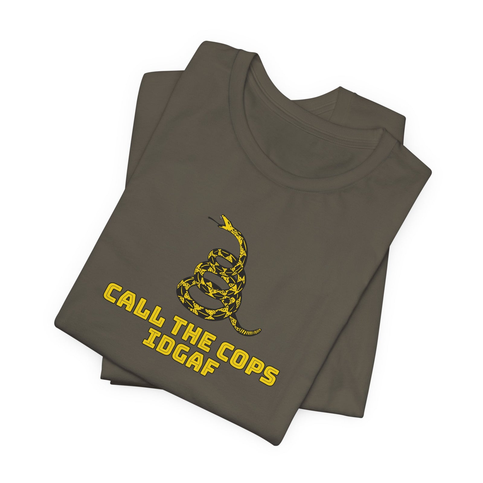 Call The Cops IDGAF Unisex Tee - Gadsden Flag Shirt - 4LibertyShop.com