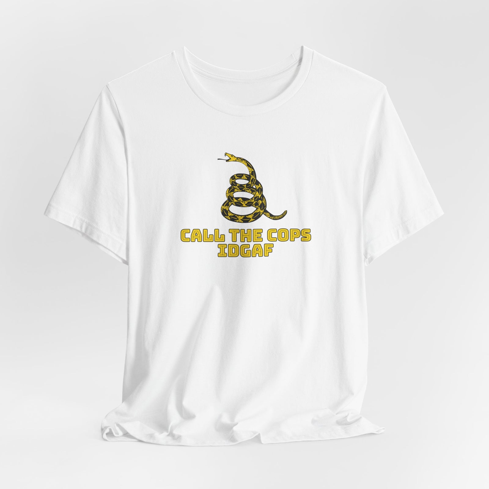 Call The Cops IDGAF Unisex Tee - Gadsden Flag Shirt - 4LibertyShop.com