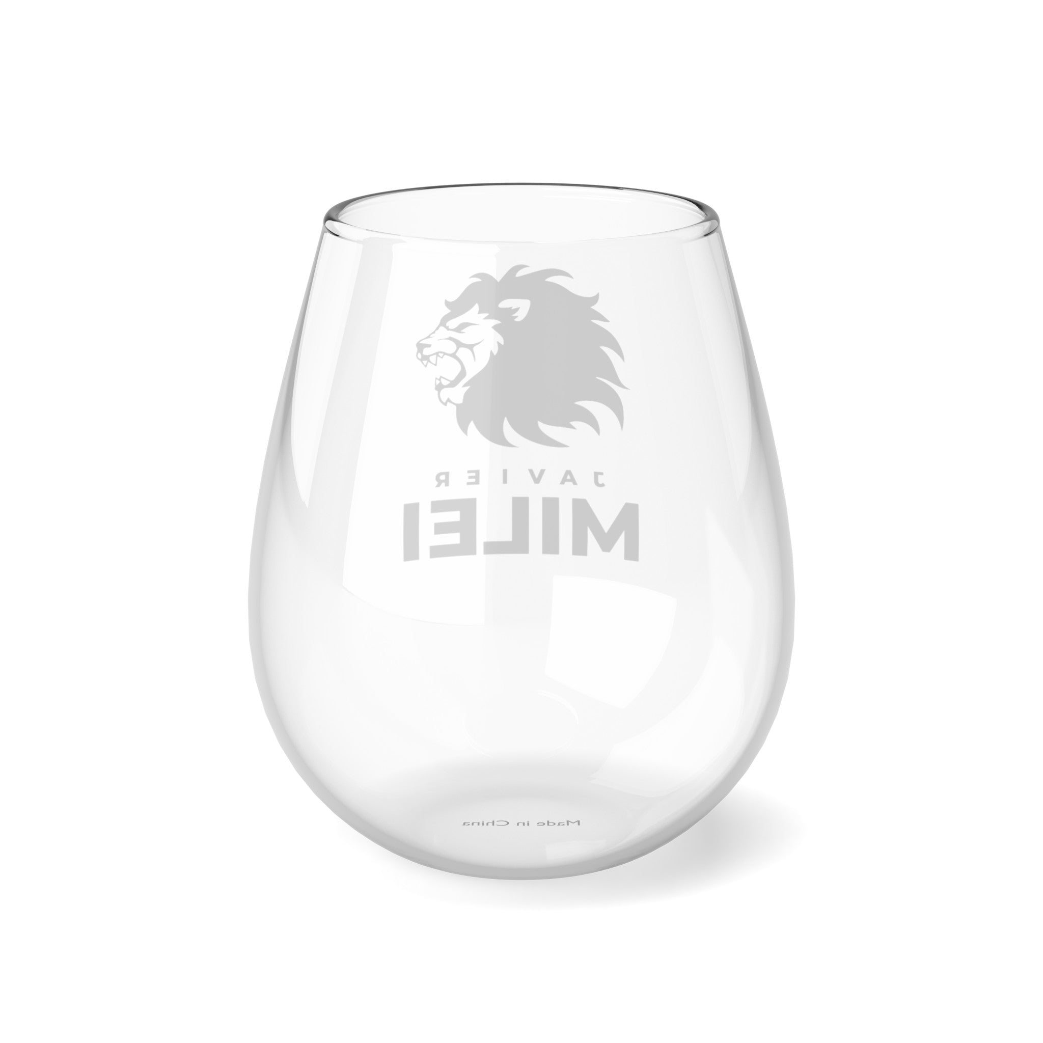 Javier Milei Lion Stemless Wine Glass, 11.75oz