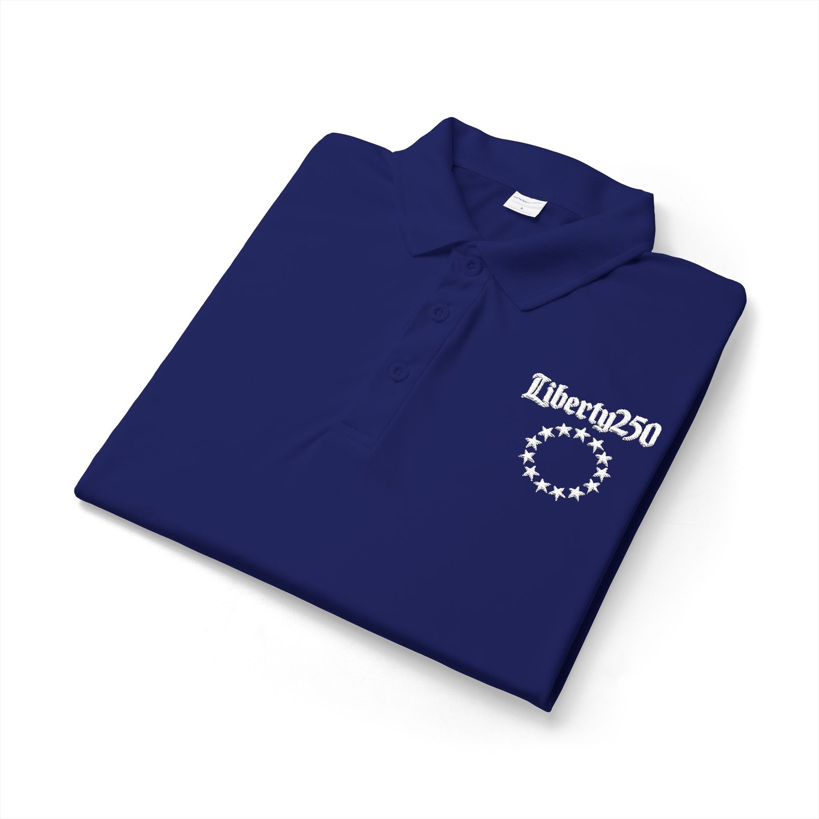 Liberty250 Embroidered Polo Shirt — Stars Emblem