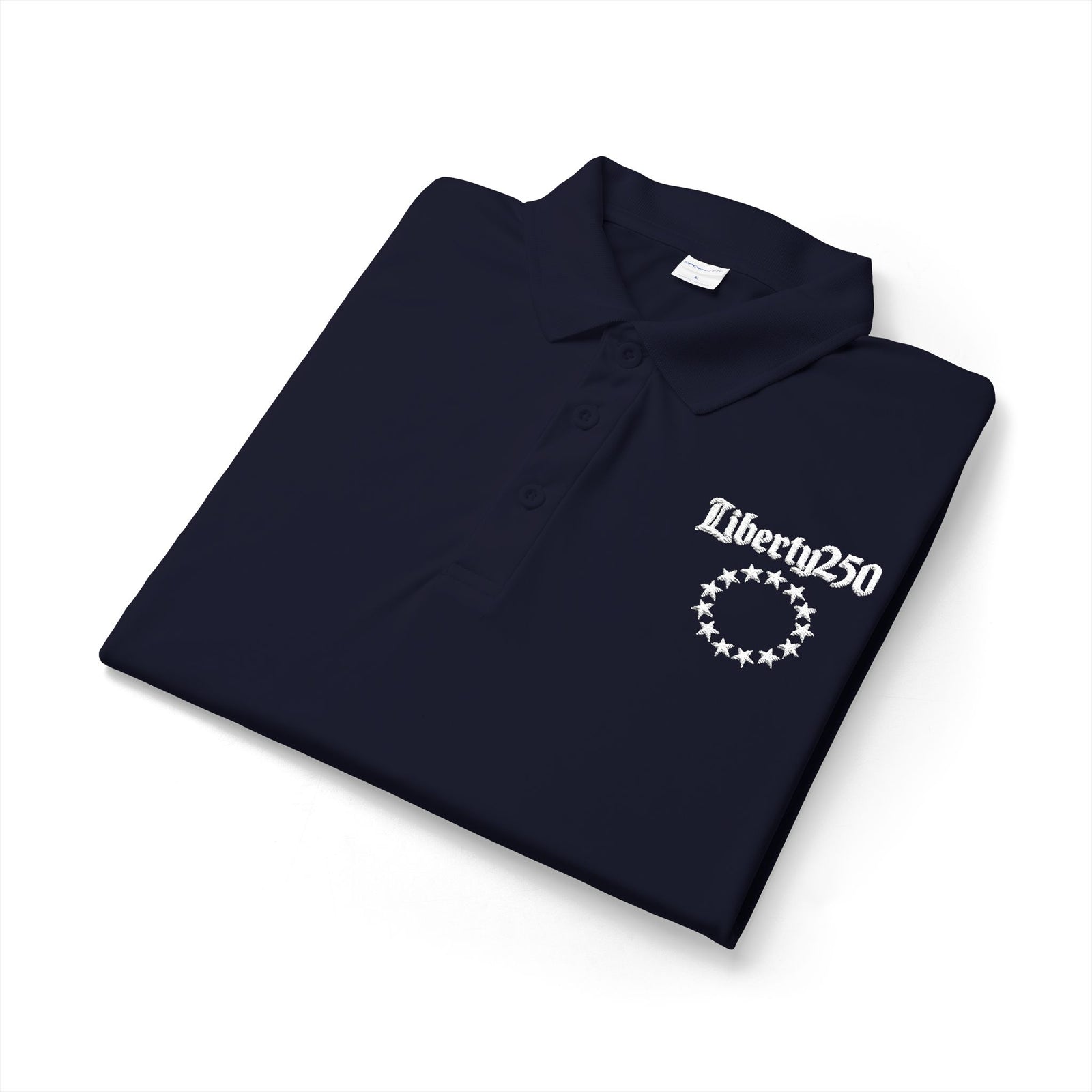 Liberty250 Embroidered Polo Shirt — Stars Emblem