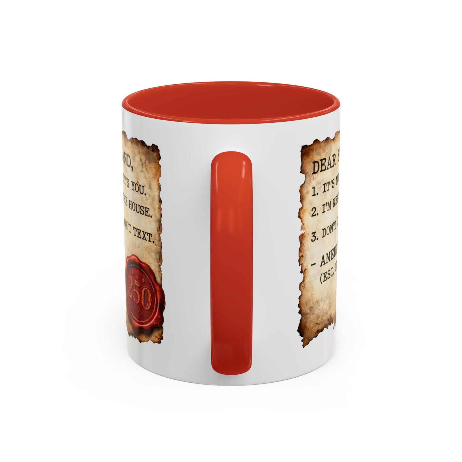 Walton & Johnson Dear England Funny 250th Anniversary Coffee Mug - 4LibertyShop.com