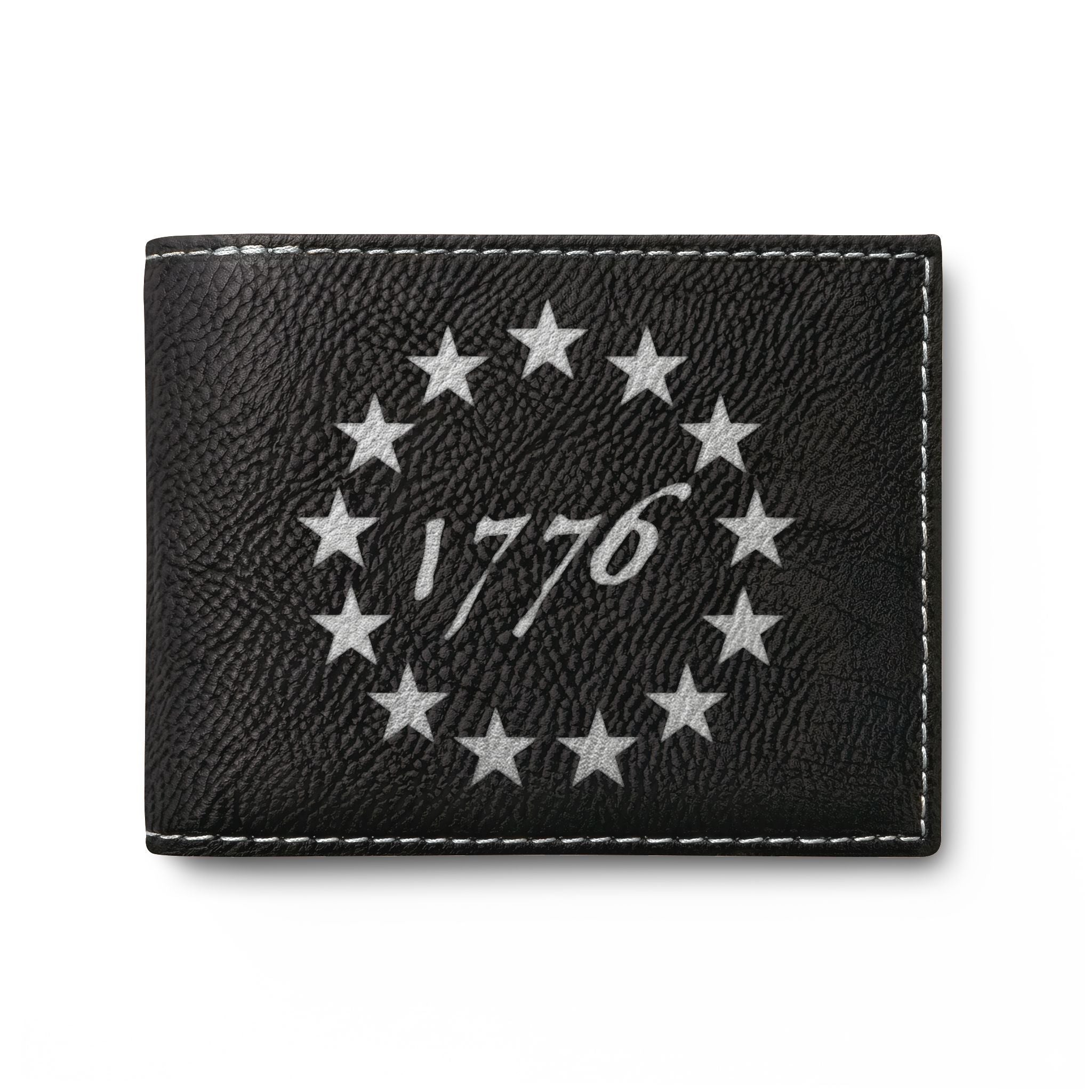 Bi-Fold Wallet – 1776 Betsy Ross Stars Leather Wallet