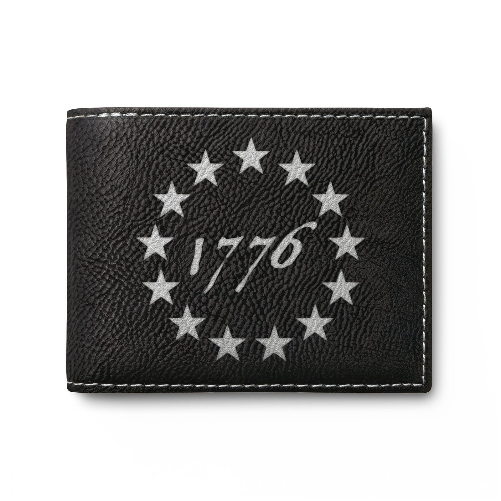 Bi-Fold Wallet – 1776 Betsy Ross Stars Leather Wallet